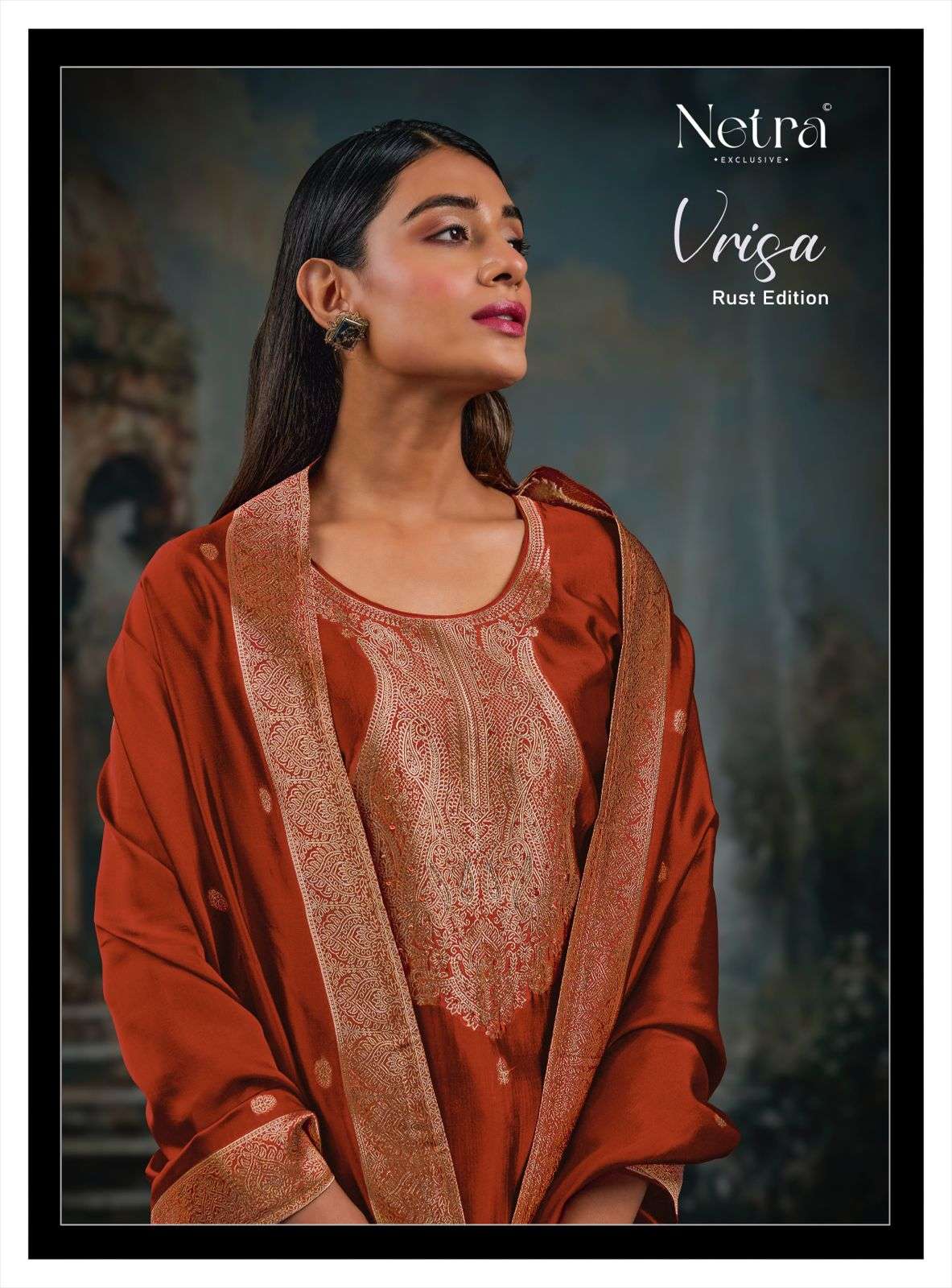 Netra Vrisa Rust Edition Jacquard Suit view 2