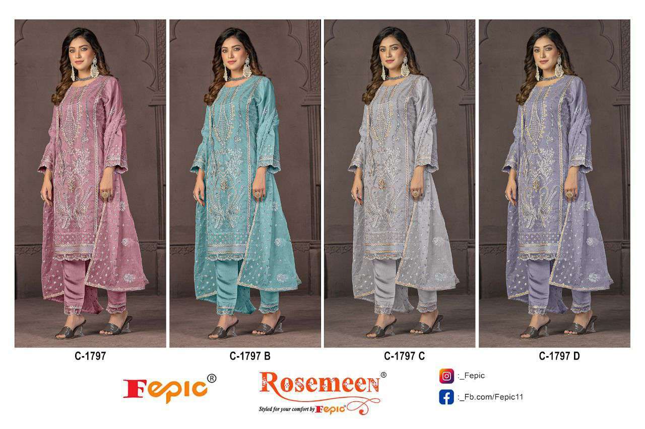 Fepic C 1797 Colors Rosemeen Pakistani Salwar Suit Catalog Exporters view 7