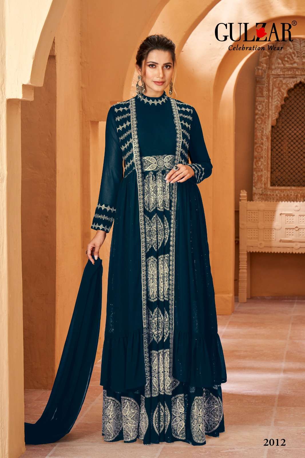 Gulzar Romaa 2011 To 2013 Partywear Style Indo Western Dress Latest Collection view 4