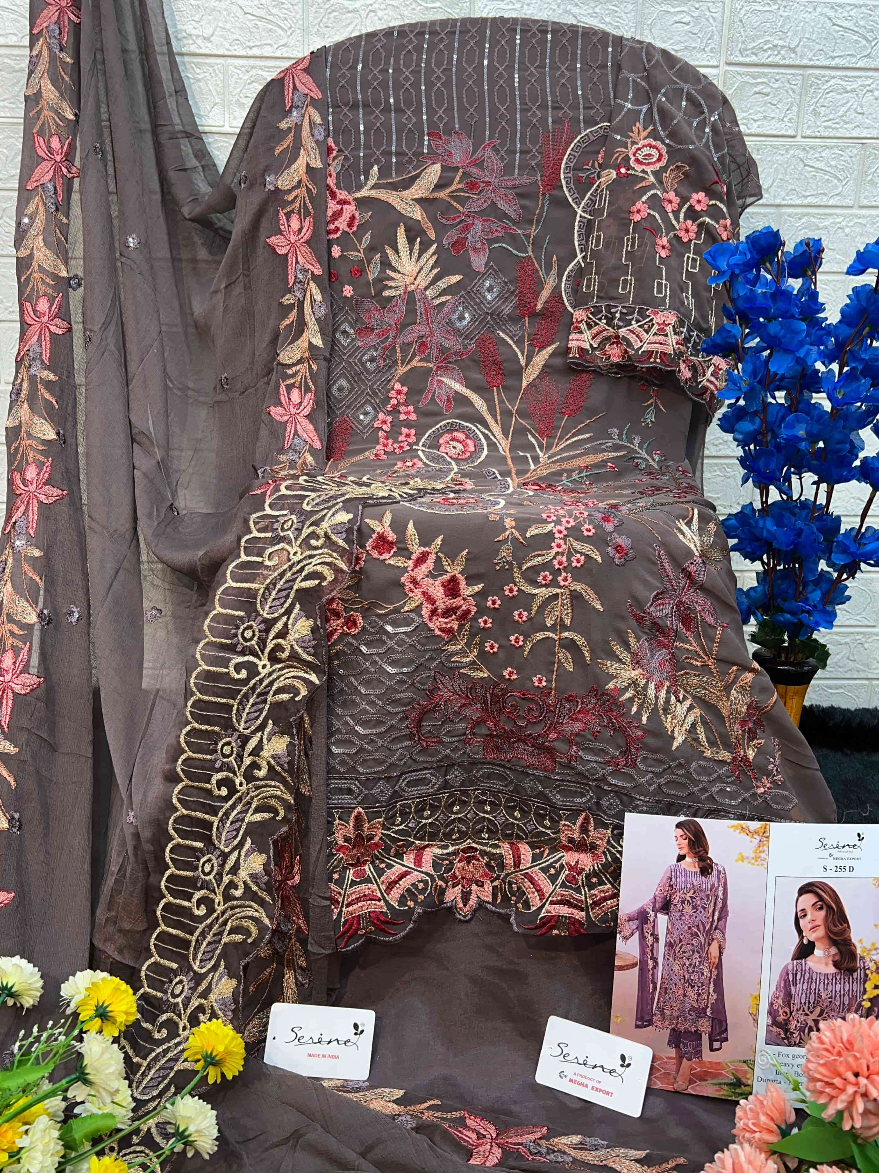 Serine S-255 D Embroidered Party Wear Dress view 2