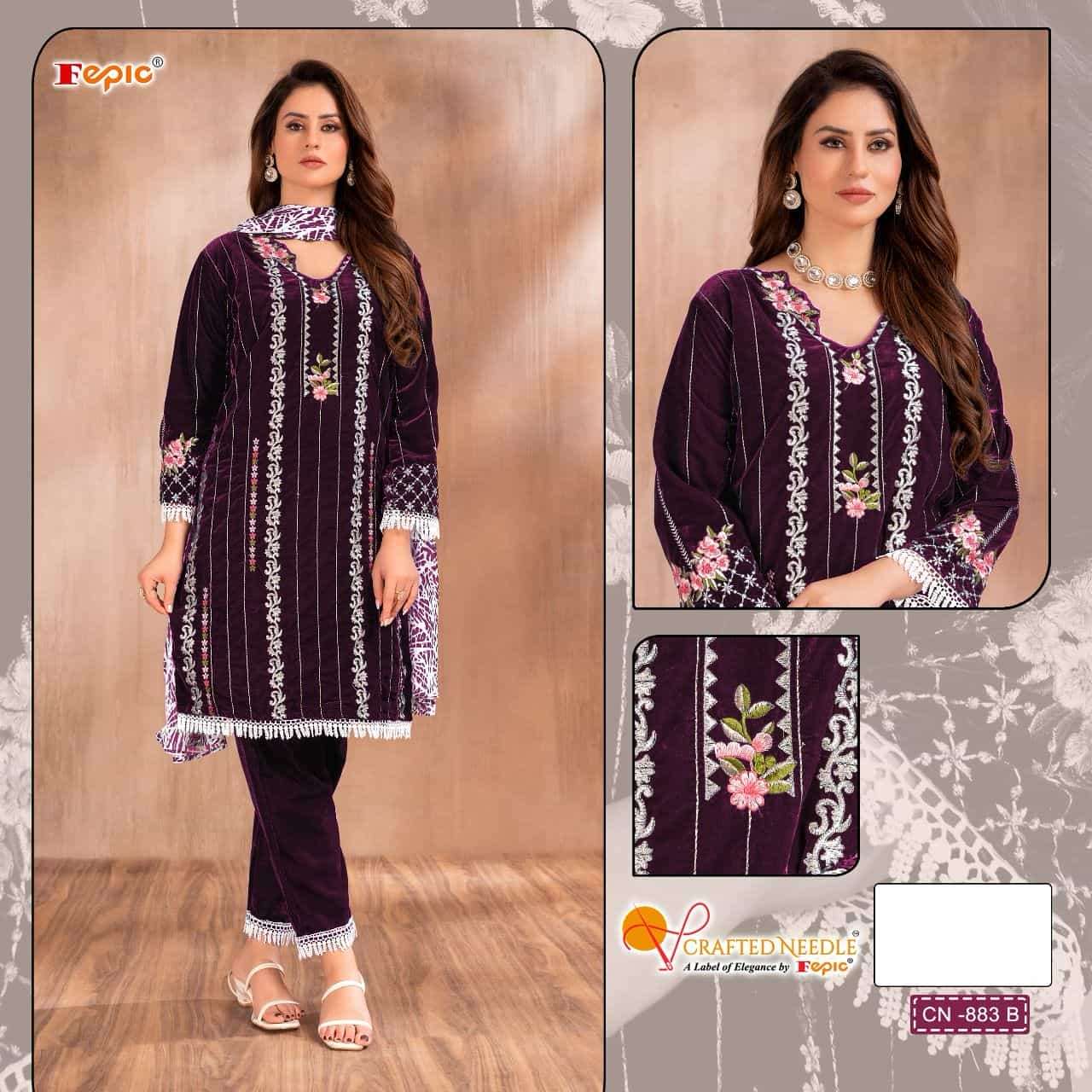 Crafted Needle CN 883 Velvet Pakistani Suit