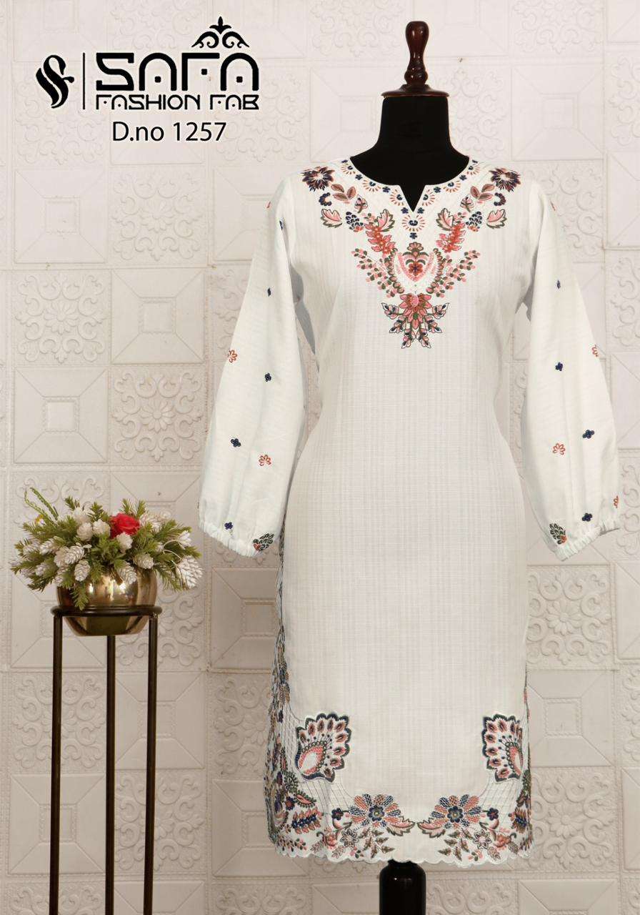 Safa Fashion Fab 1257 Fancy Designer Kurti Bottom Dupatta Set Collection view 2