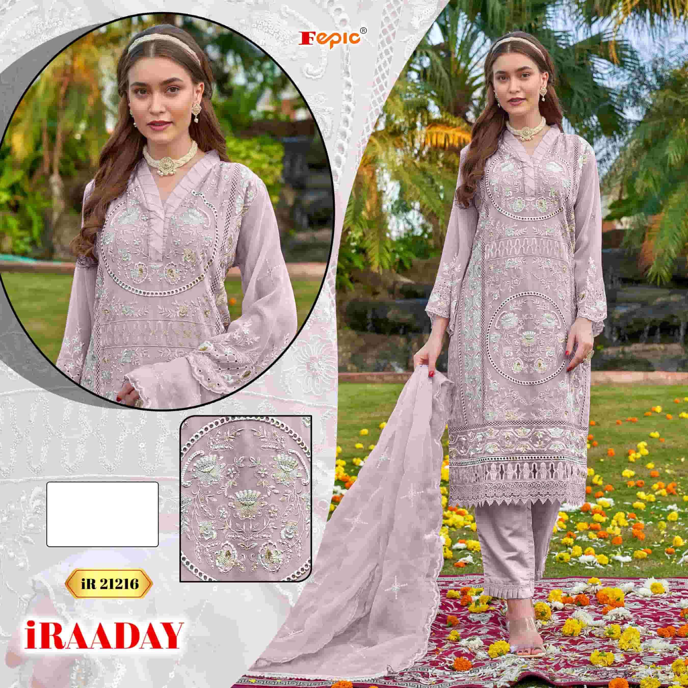 Fepic IR 21216 Pakistani Designer Organza Salwar Suit Exporter