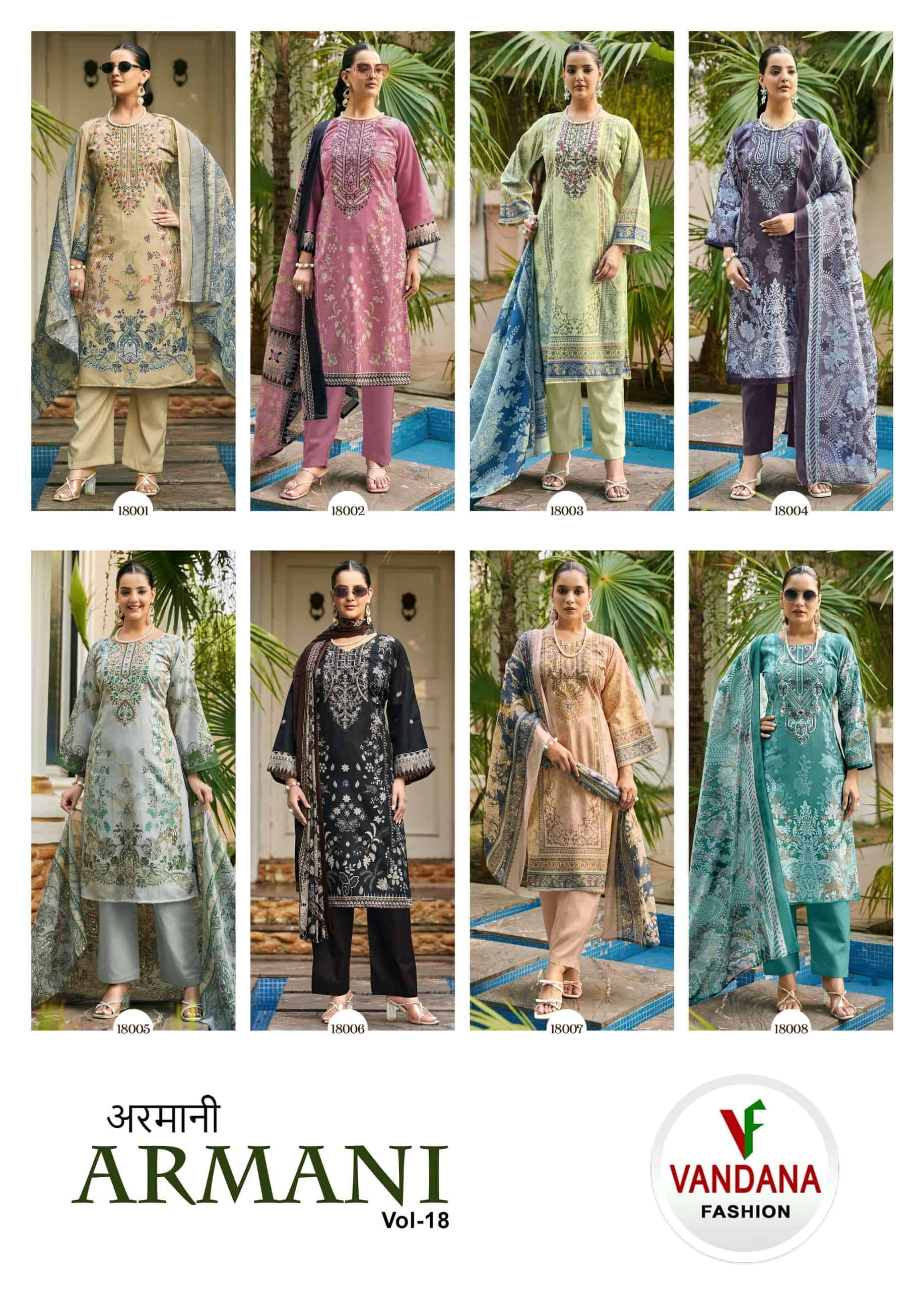 Vandana Fashion Armani Vol 18 Fancy Cotton Dress Catalog