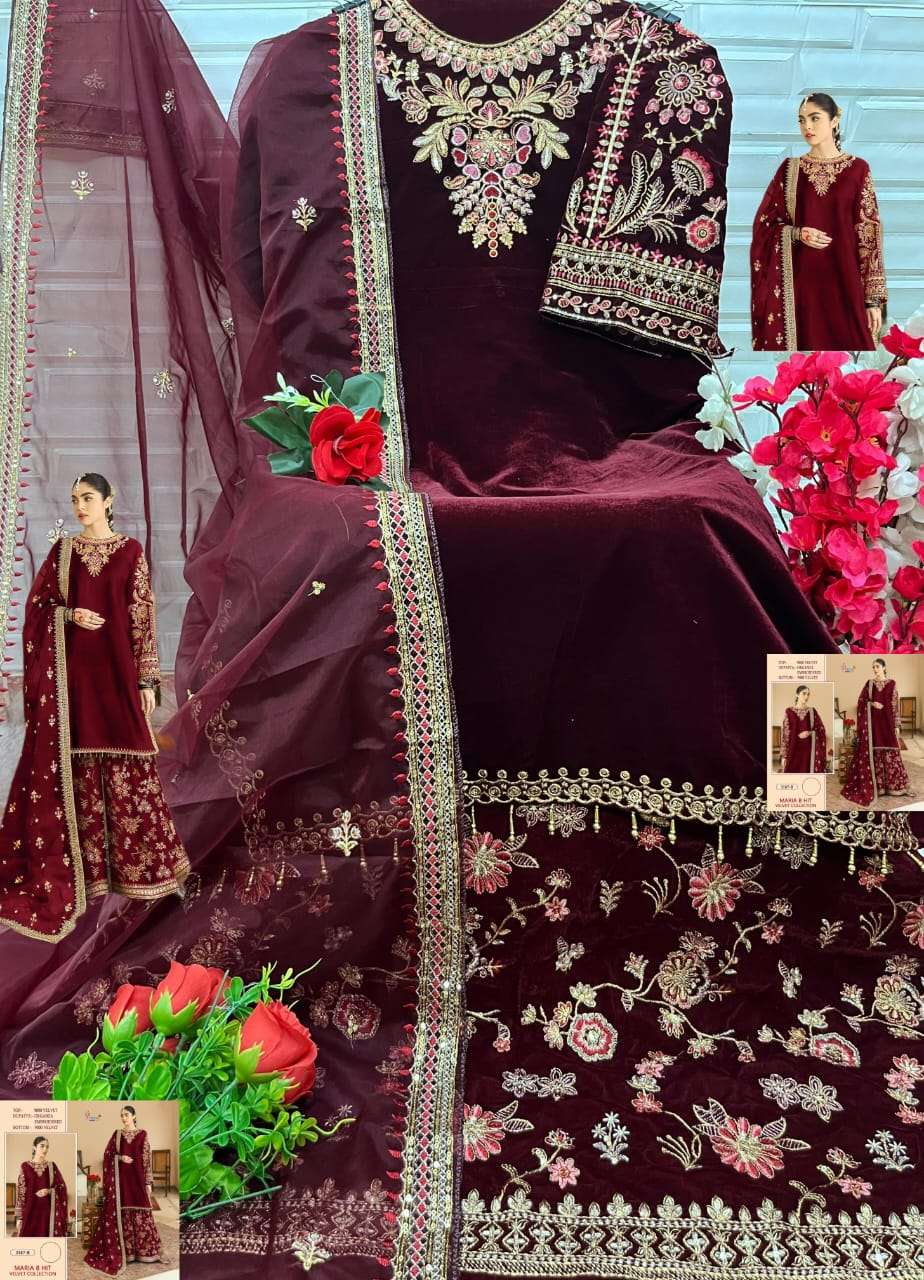 Shree Fabs 3187 B Festive Wear Style Designer Pakistani Velvet Suit view 2