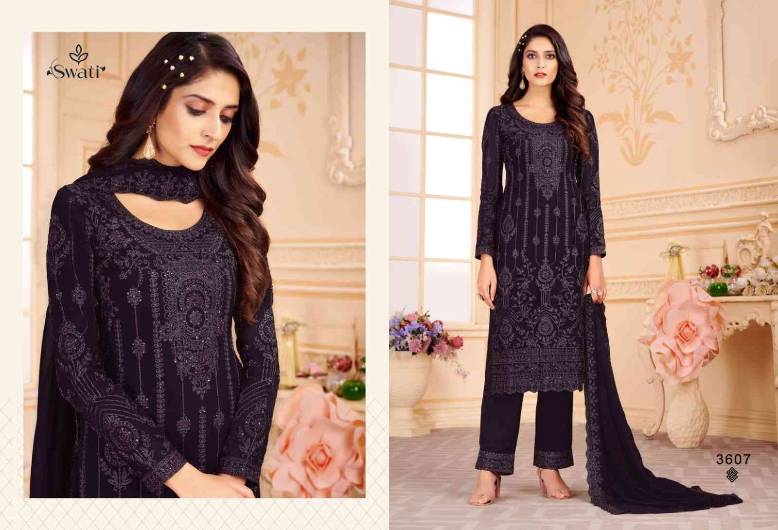 Swagat Swati 3601 To 3607 Designer Straight Suit New Collection view 4