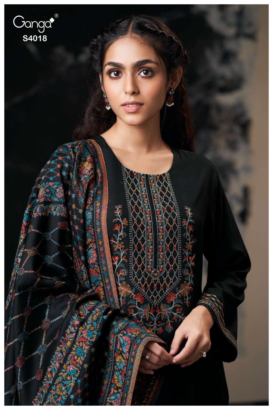 Ganga Fashion Urvia 4018 Fancy Pashmina Jacquard Suit Latest Collection view 2