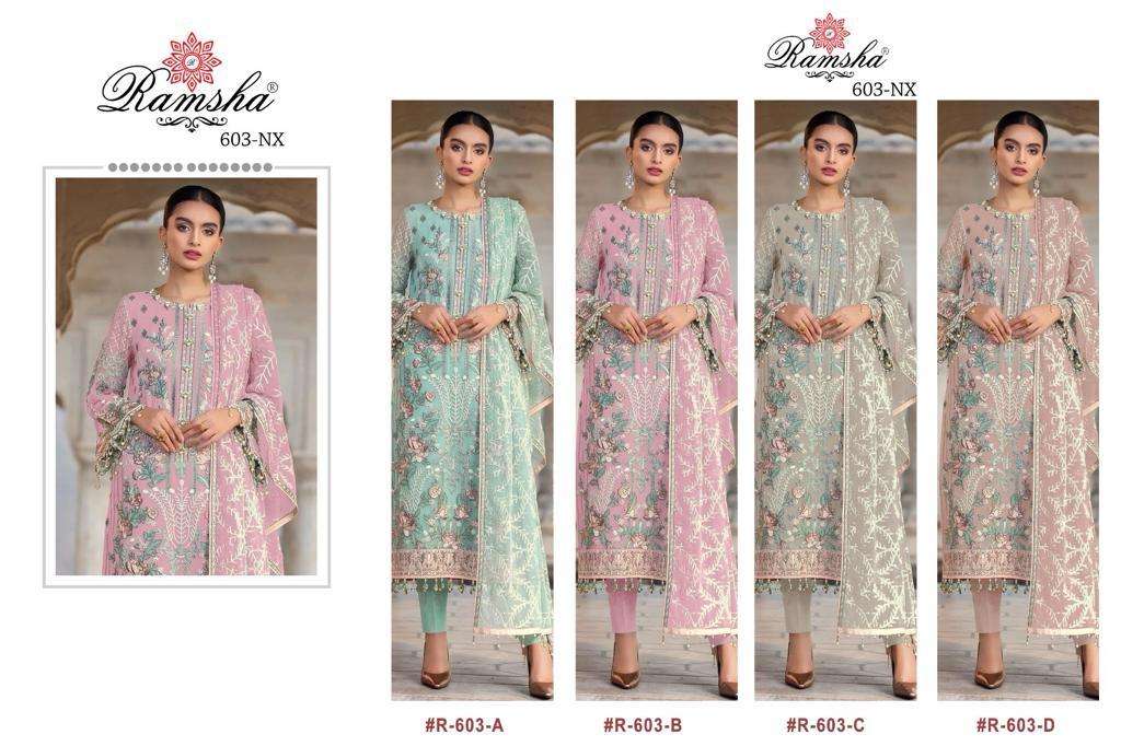 Ramsha R 603 NX Heavy Designer Style Pakistani Festive Wear Salwar Suit Wholesalers view 4