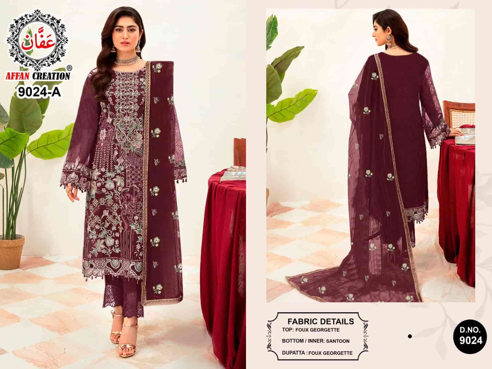 Affan Creation 9024 Colors Heavy Embroidered Designer Unstitched Suit Collection view 8