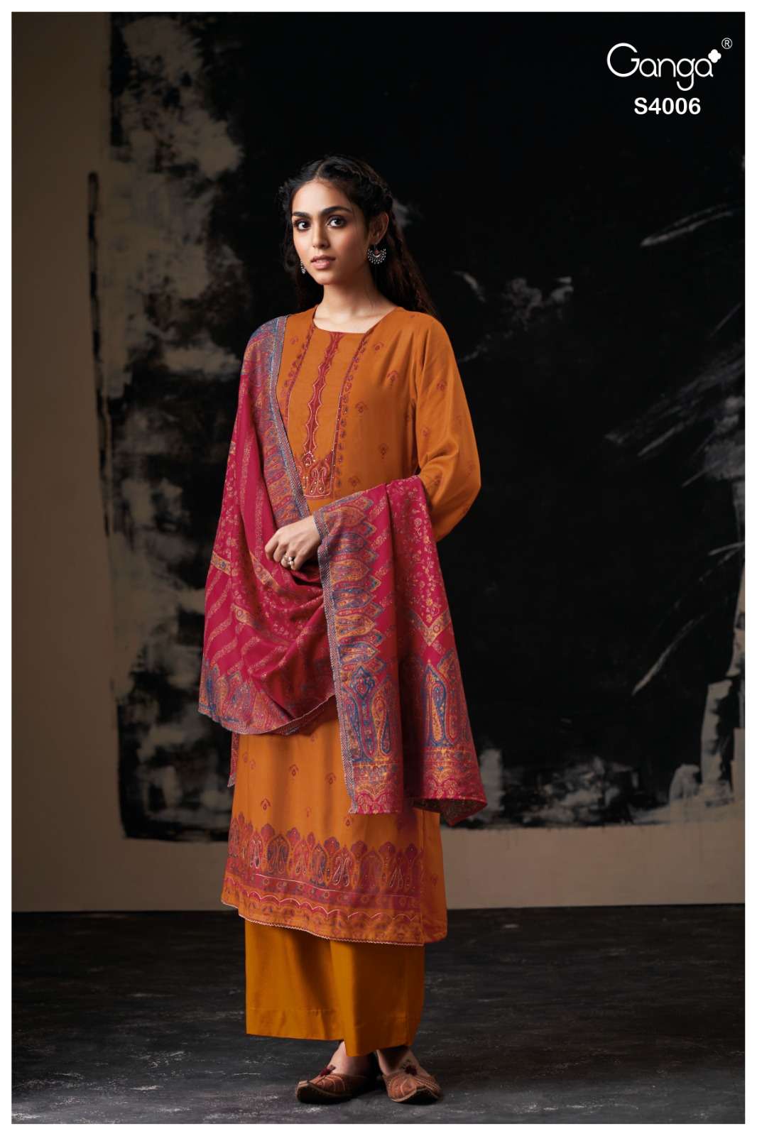 Ganga Fashion Ozael 4006 Pure Pashmina Winter Collection Ladies Suits view 4