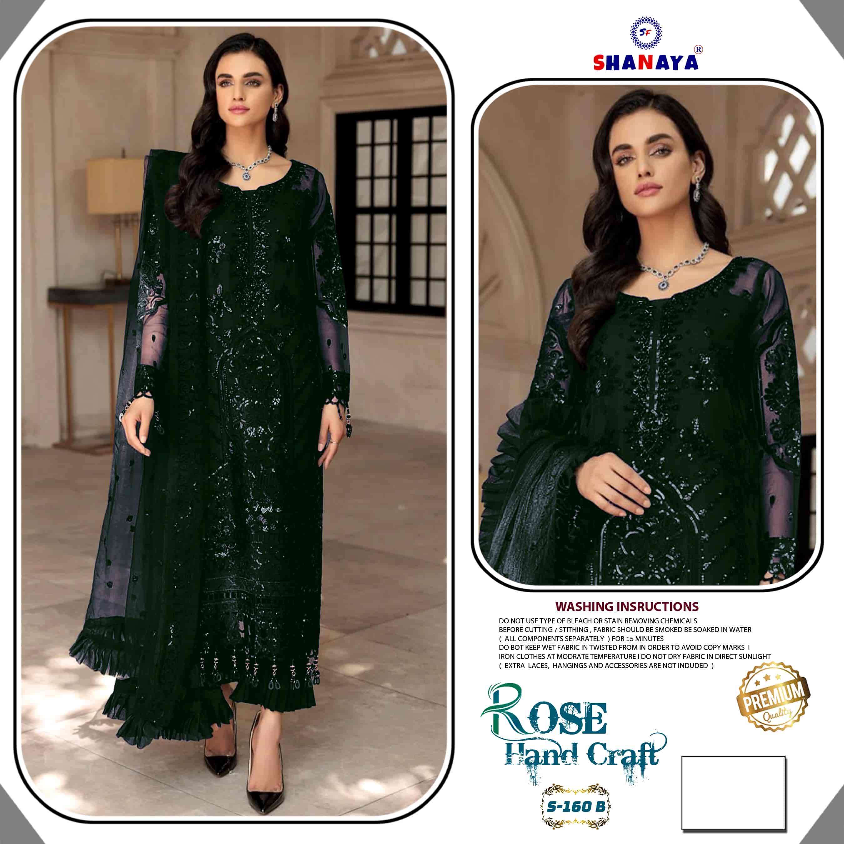 Shanaya Rose Hand Craft S 160 Colors Pakistani Party Wear Style Designer Suit Wholesalers view 3