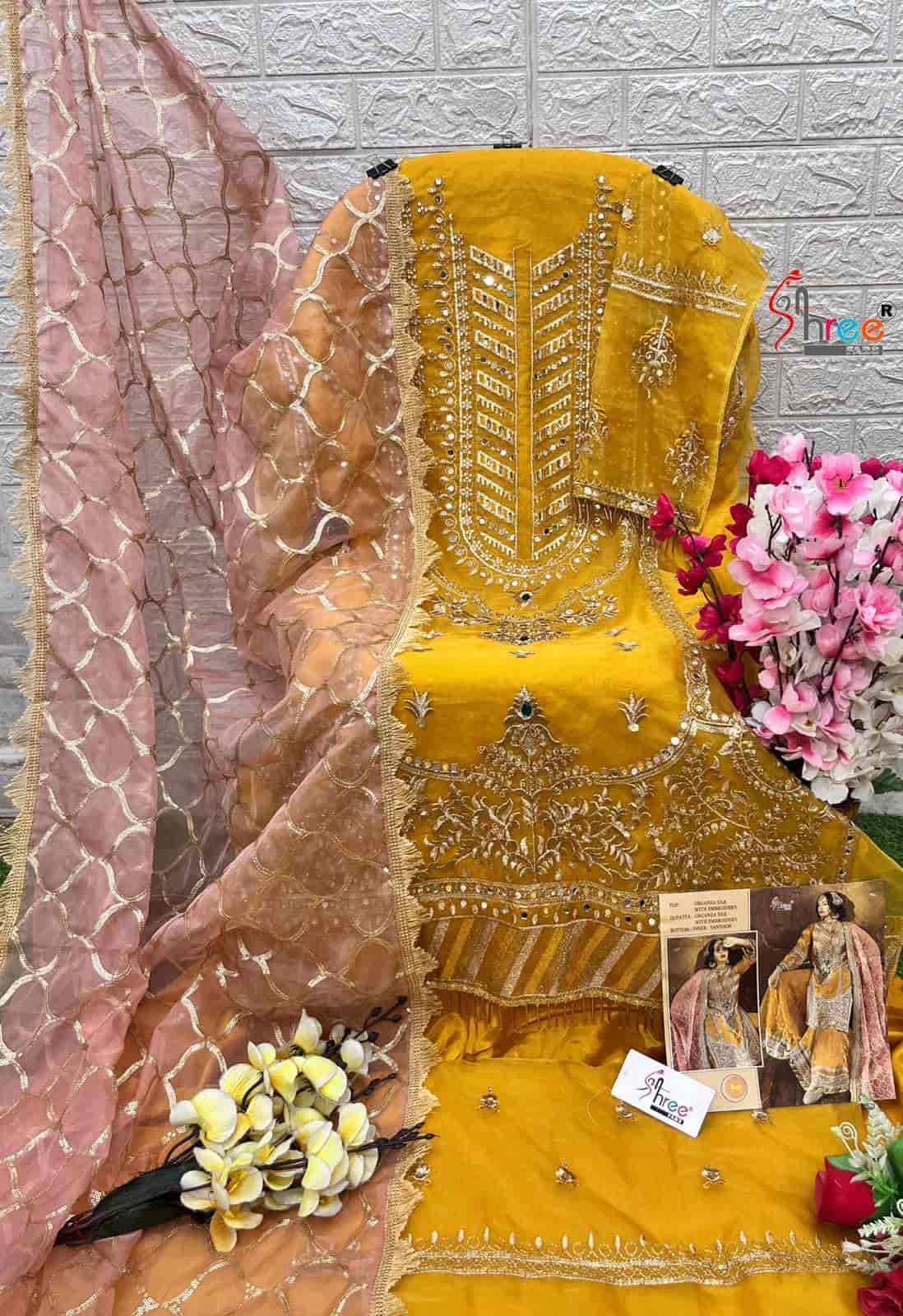 K 1958 Heavy Embroidered Organza Salwar Suit