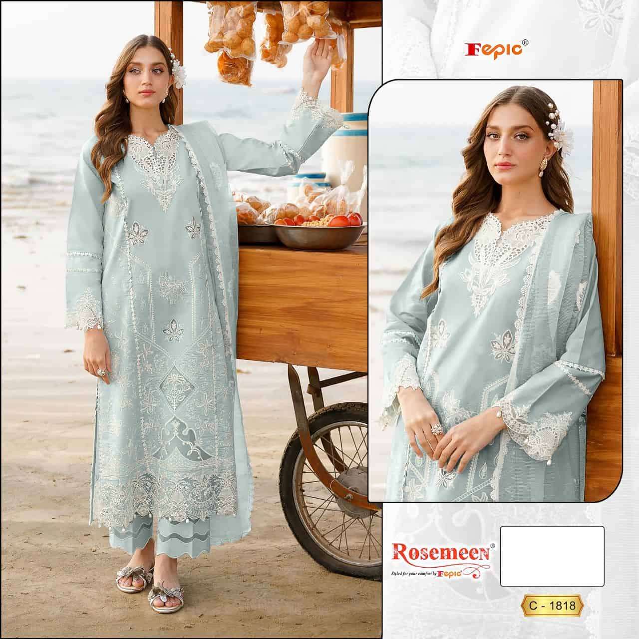 Fepic C 1818 Colors Fancy Designer Embroidered Pakistani Dress Wholesalers view 4