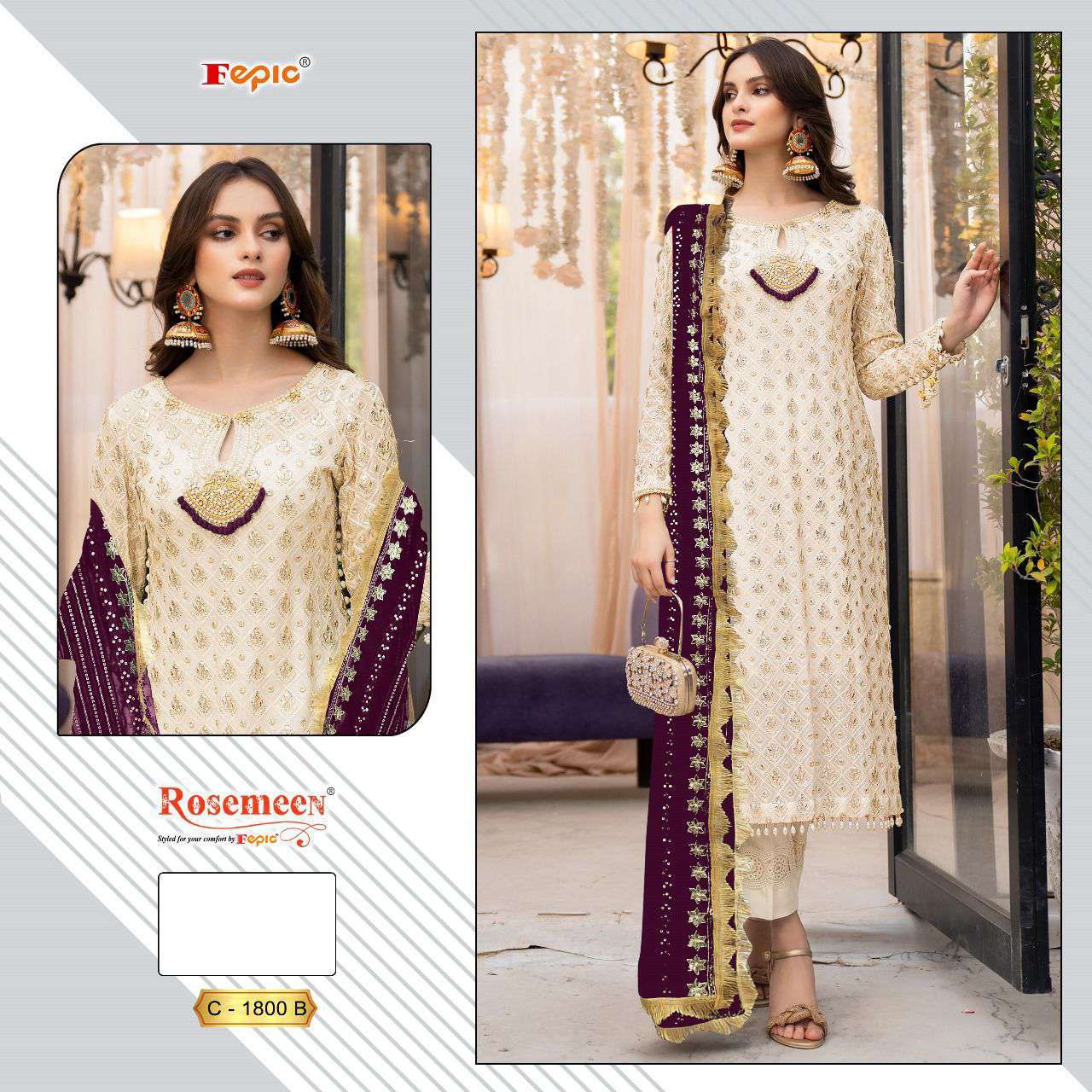 Fepic Rosemeen Embroidered Georgette Suit view 5