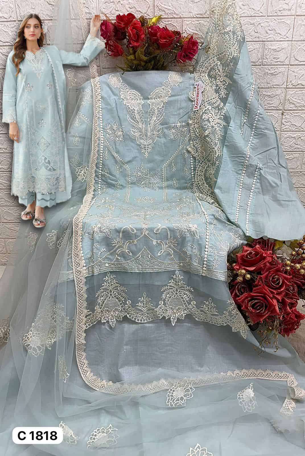 Fepic Rosemeen Embroidered Cotton Unstitched Suit view 2