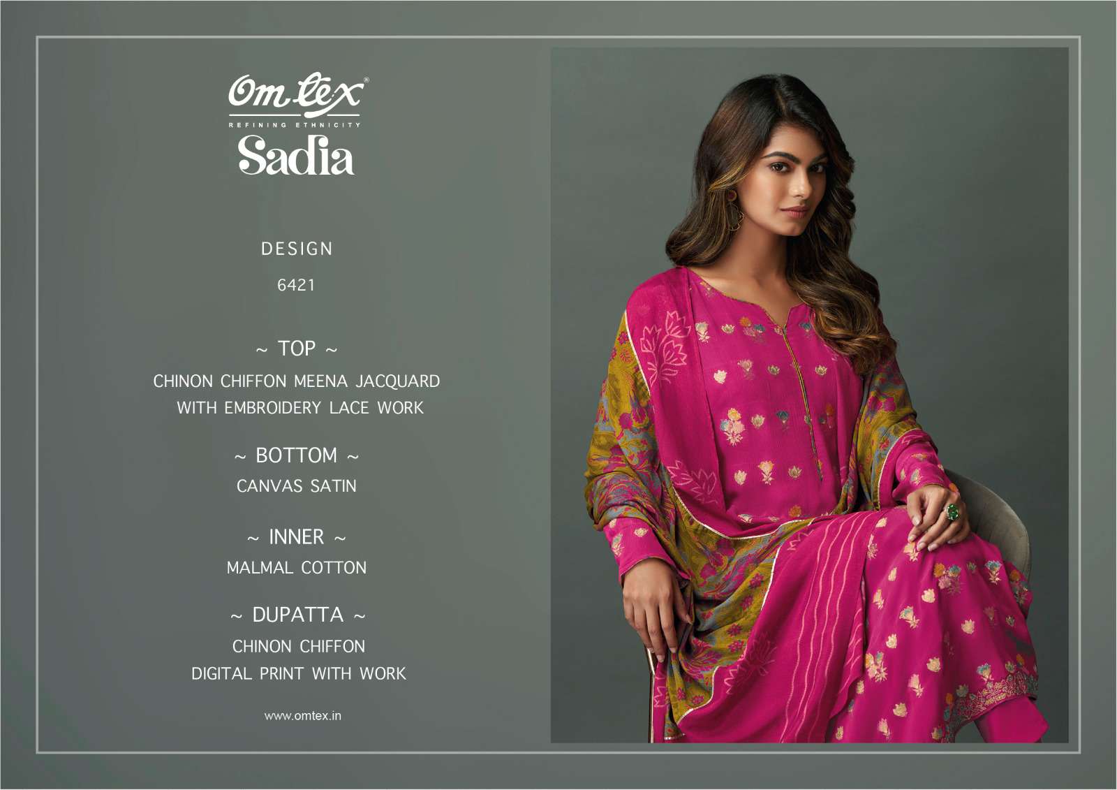 Omtex Sadia Exclusive Chinon Suit Latest Catalog Suits view 2