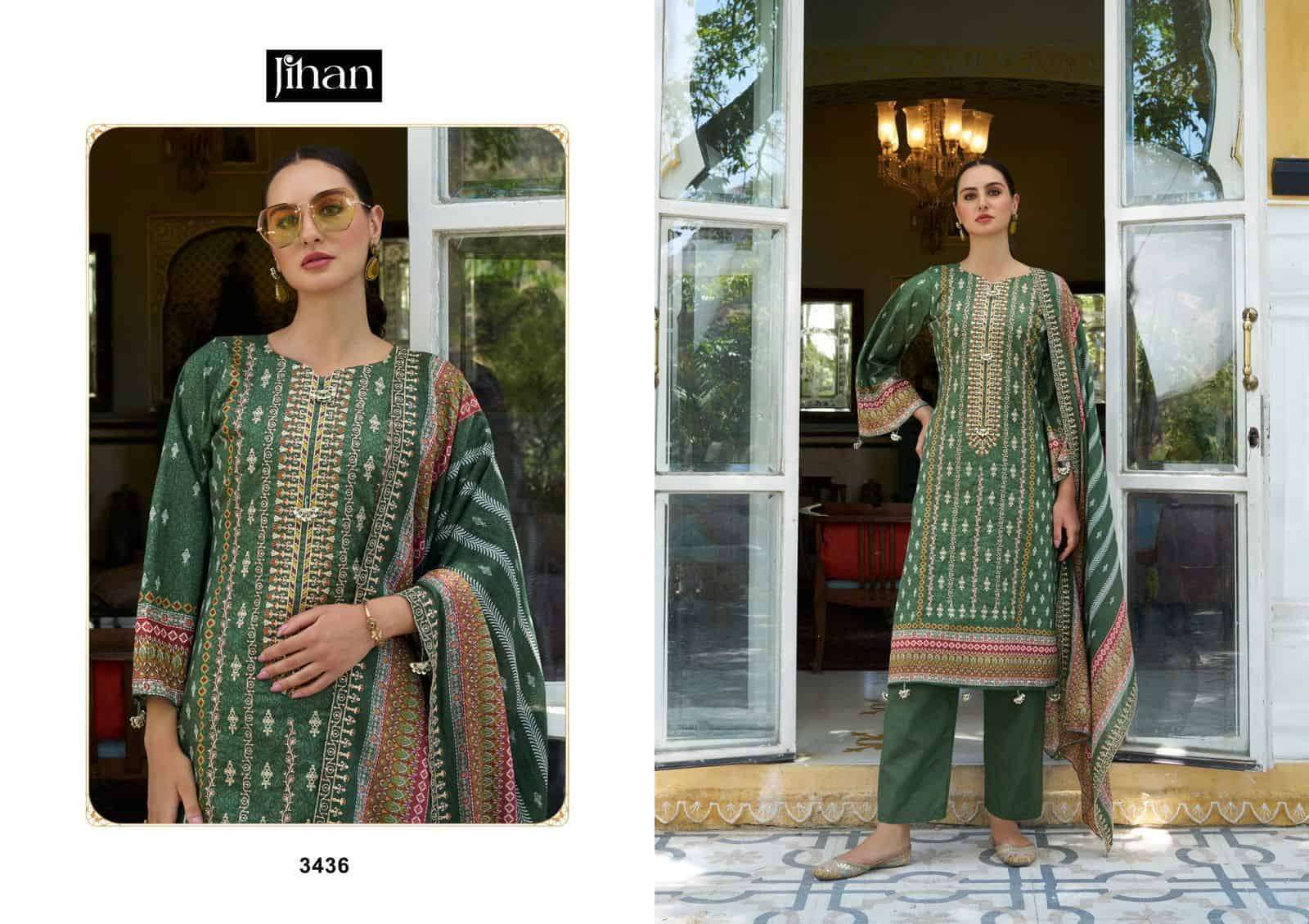 Jihan Bin Saeed Lawn Collection Vol 11 Fancy Designer Cotton Salwar Kameez Wholesalers view 4