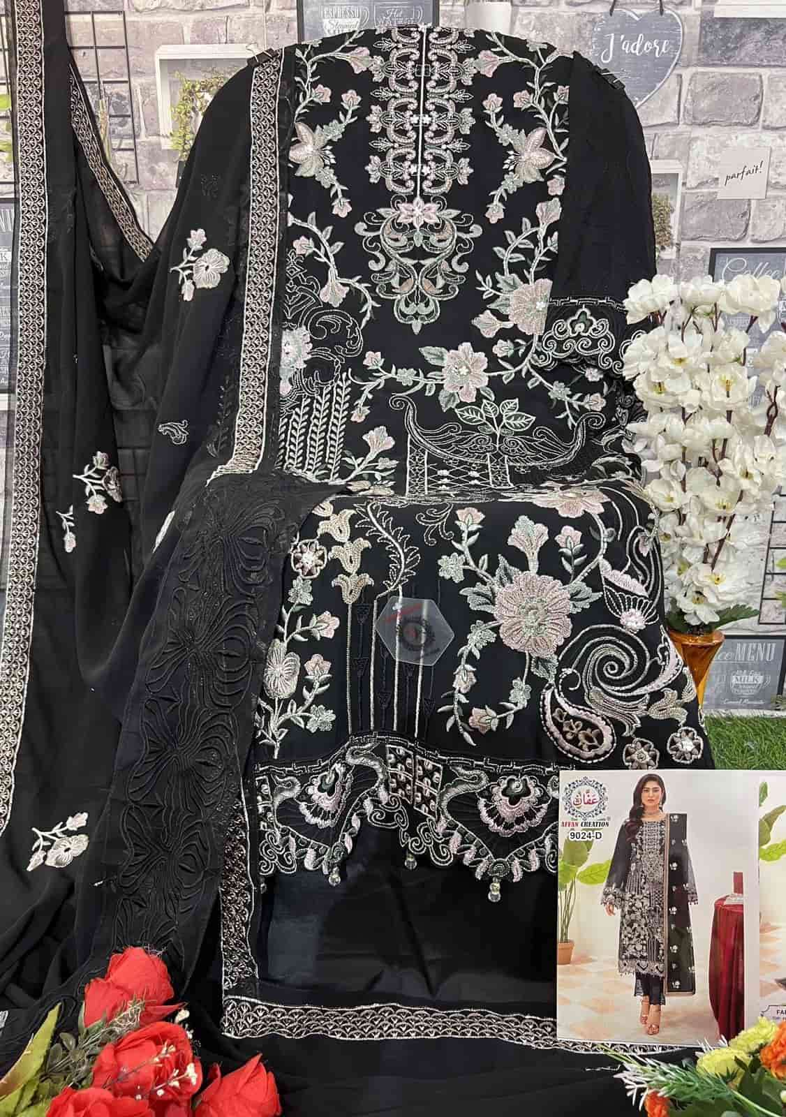 Affan Creation 9024 Colors Heavy Embroidered Designer Unstitched Suit Collection view 7