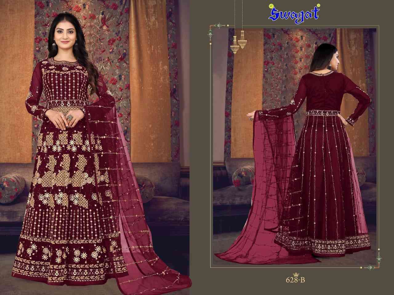 Swagat Voilet 628 Colors Wedding Wear Designer Gown view 2