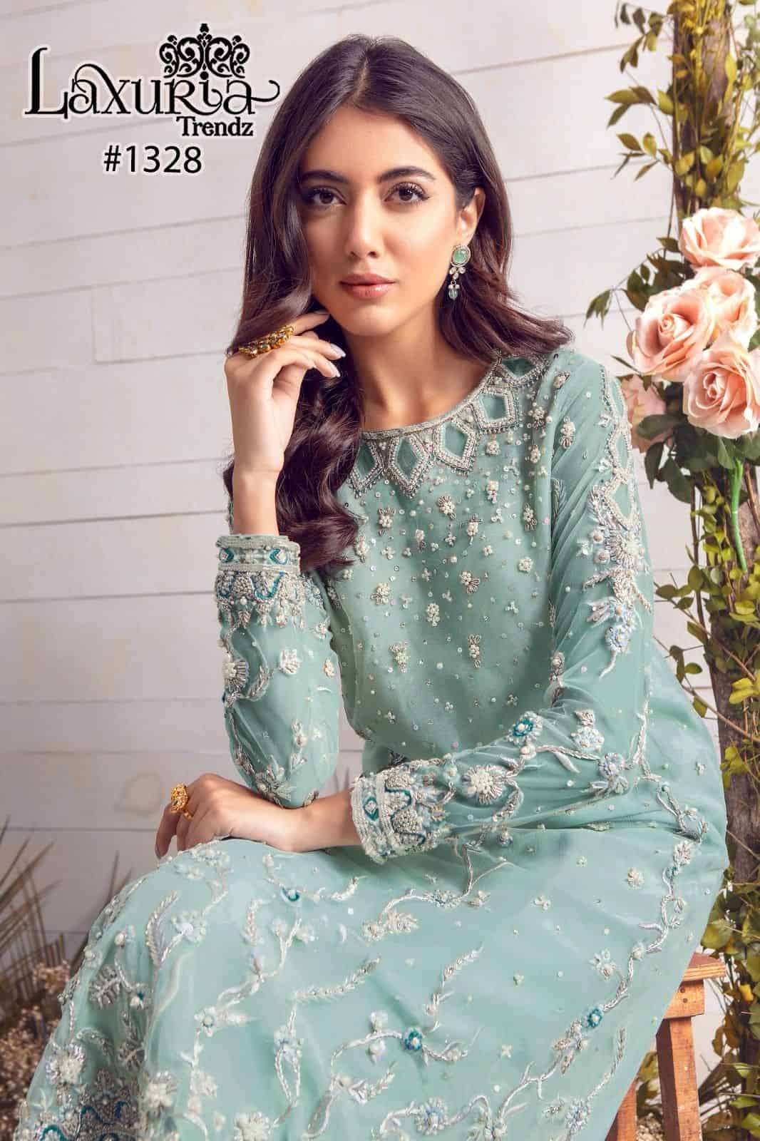 Laxuria Trends 1328 Fancy Designer Style Pakistani Readymade Georgette Suit Exporter view 3