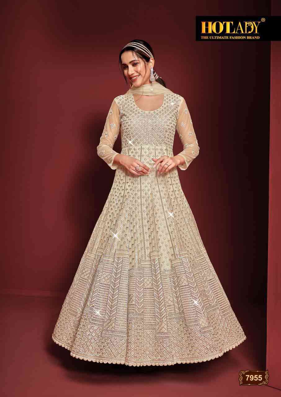 Hotlady Safeenaz Vol 23 7951 To 7955 Designer Party Wear Anarkali Gown view 5