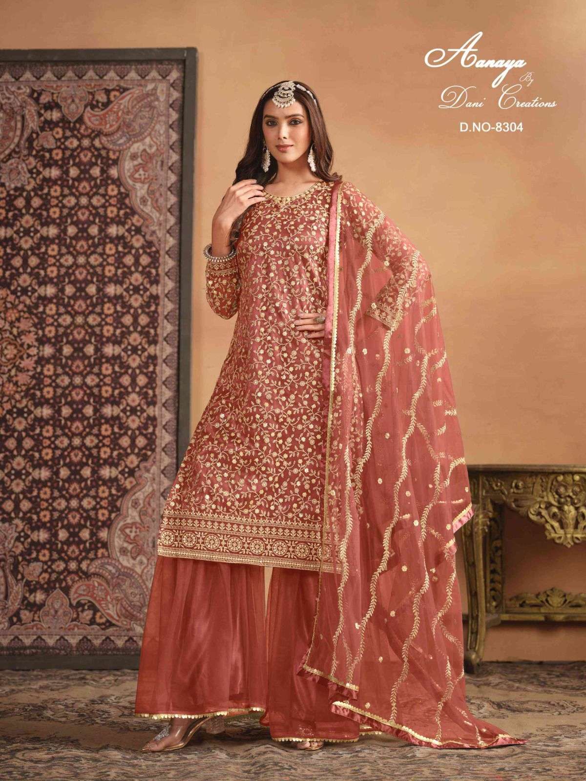 Aanaya Vol 183 8301 To 8304 Embroidered Net Designer Suit Buy view 10