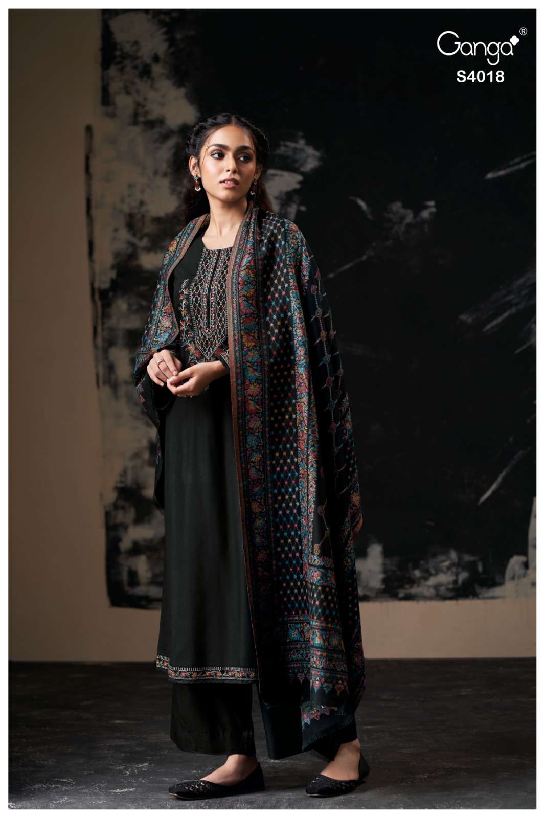 Ganga Fashion Urvia 4018 Fancy Pashmina Jacquard Suit Latest Collection view 4