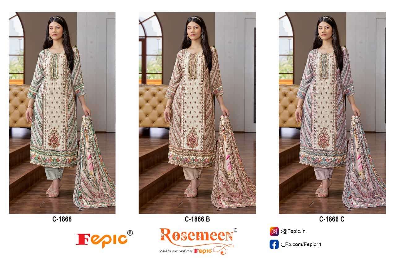 Fepic C 1866 Colors Fancy Designer Muslin Digital Printed Suit Wholesalers view 4