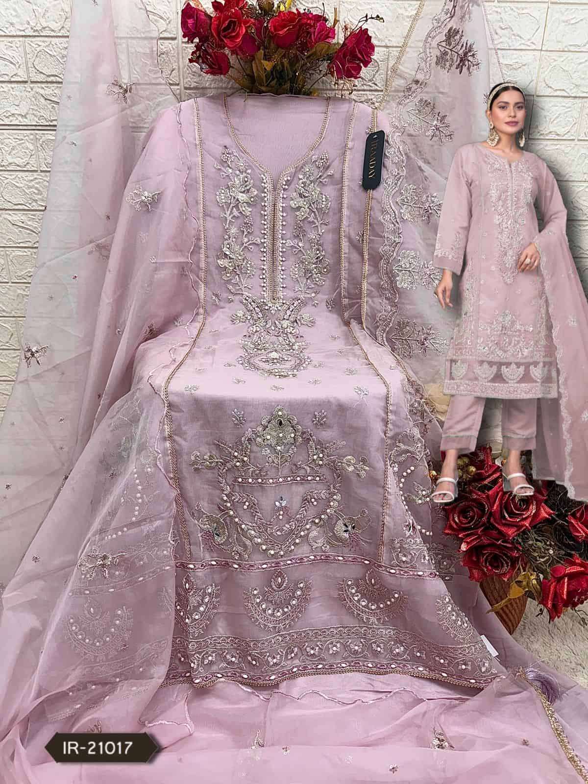 Fepic Iraaday IR 21017 Colors Pakistani Designer Style Organza Embroidered Suit Collection view 4
