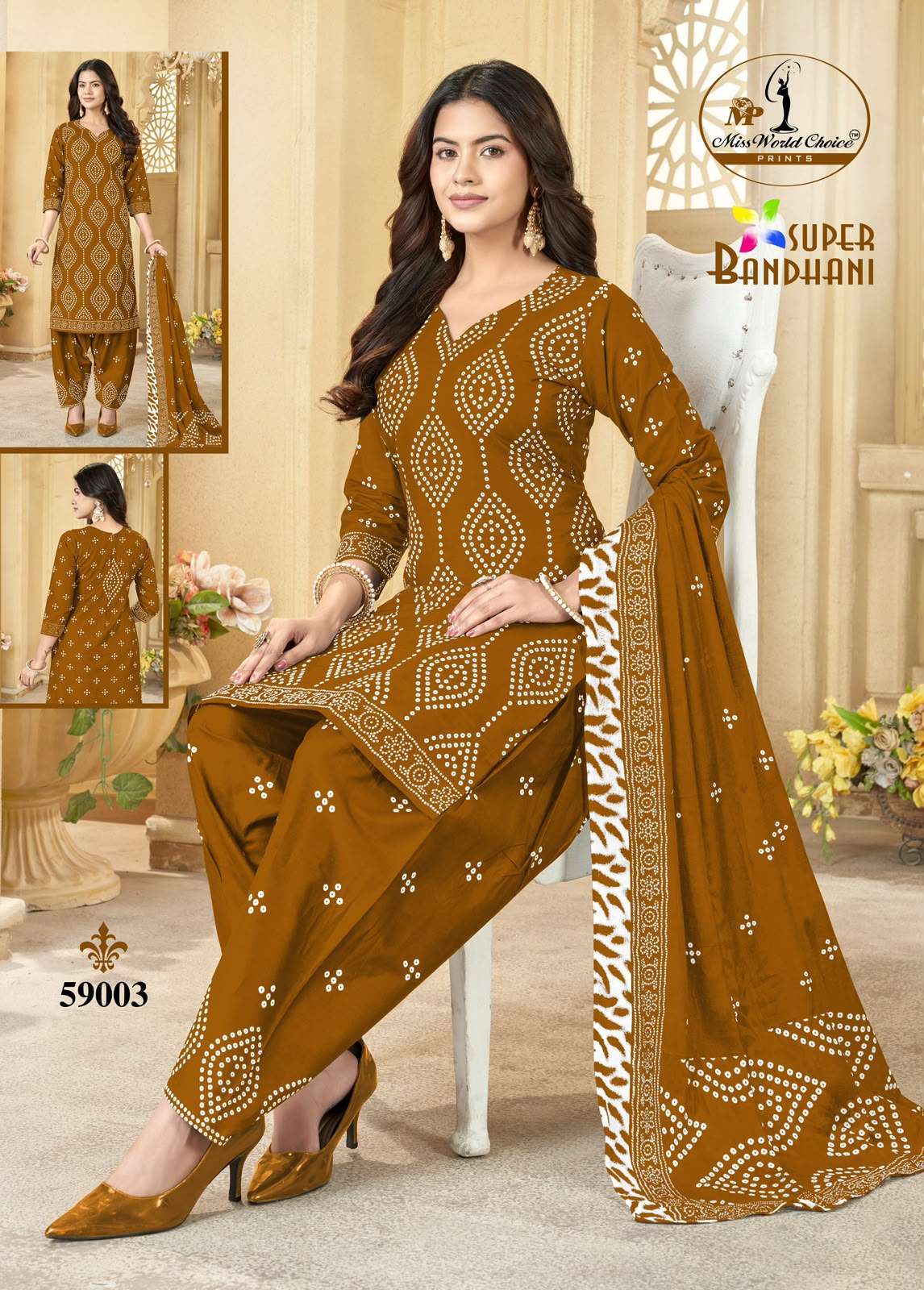 Miss World Choice Super Bandhani Vol 59 Pure Cotton Bandhani Dress Material view 6