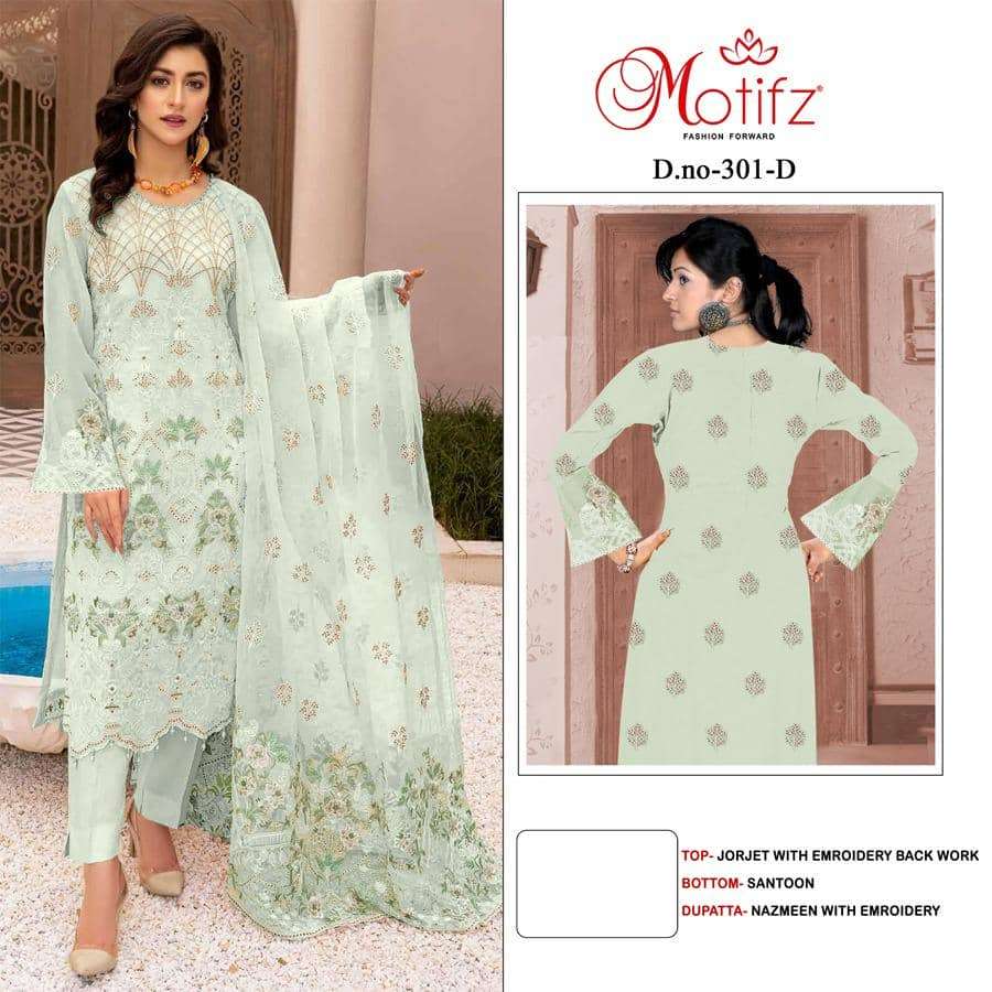 Motifz 301 Colors Pakistani Fancy Designer Style Festive Wear Suit Wholesalers view 3