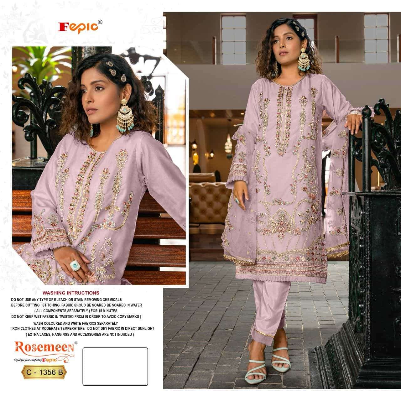Fepic C 1356 Colors Party Wear Style Designer Pakistani Suit Collection view 5