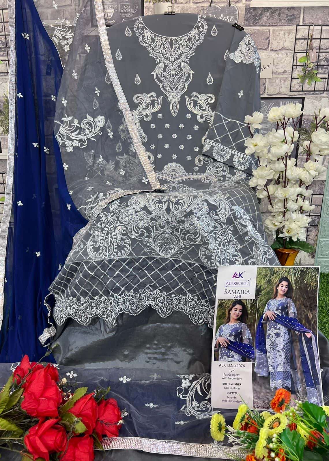 Al Khushbu Samaira Vol 8 Heavy Designer Style Pakistani Festive Catalog Collection view 8