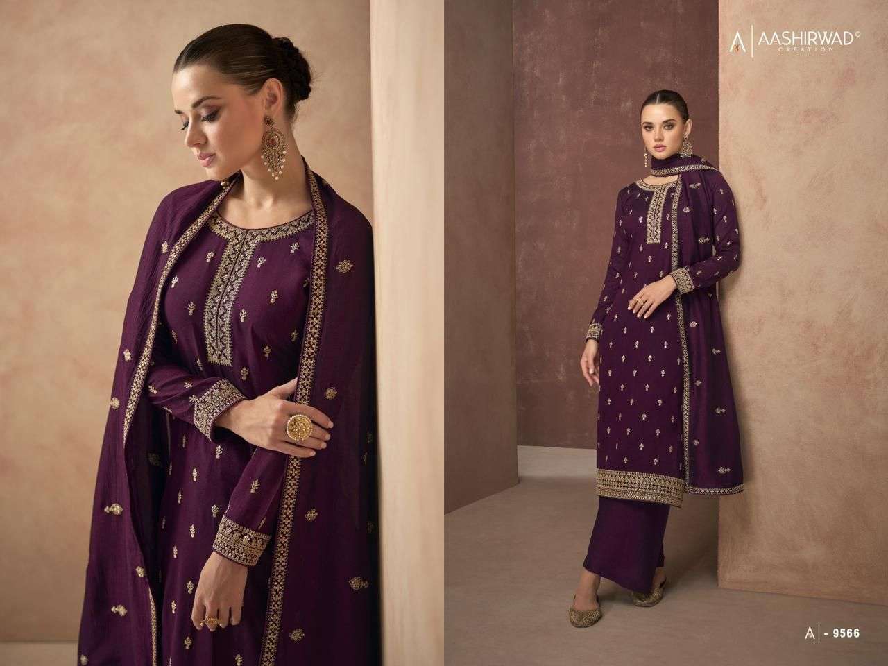 Aashirwad Gulkand Gulmohar Festive Wear Straight Designs Ladies Suit view 4