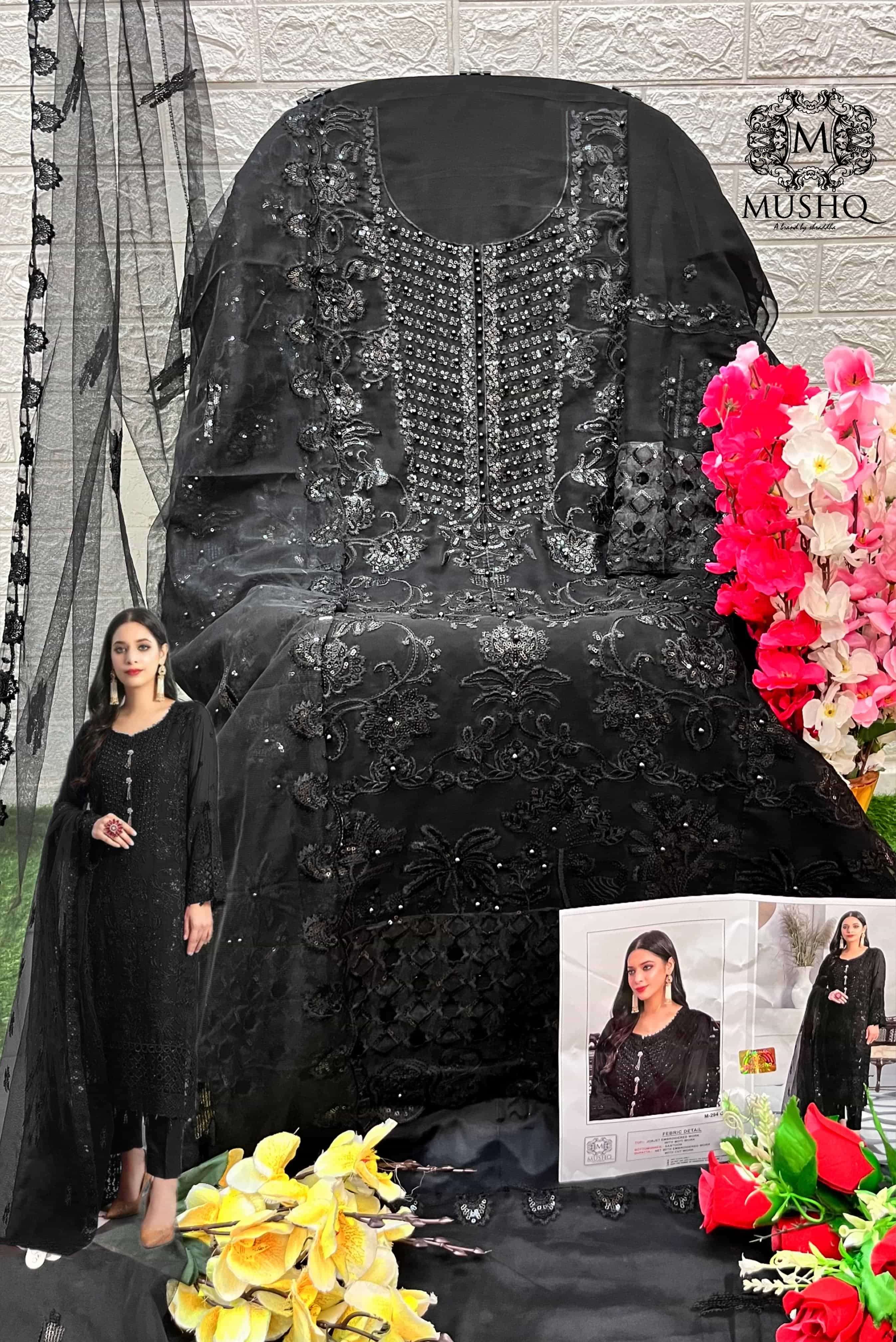 Mushq M 294 Colors Pakistani Latest New Designer Party Wear Suit Wholesalers view 6