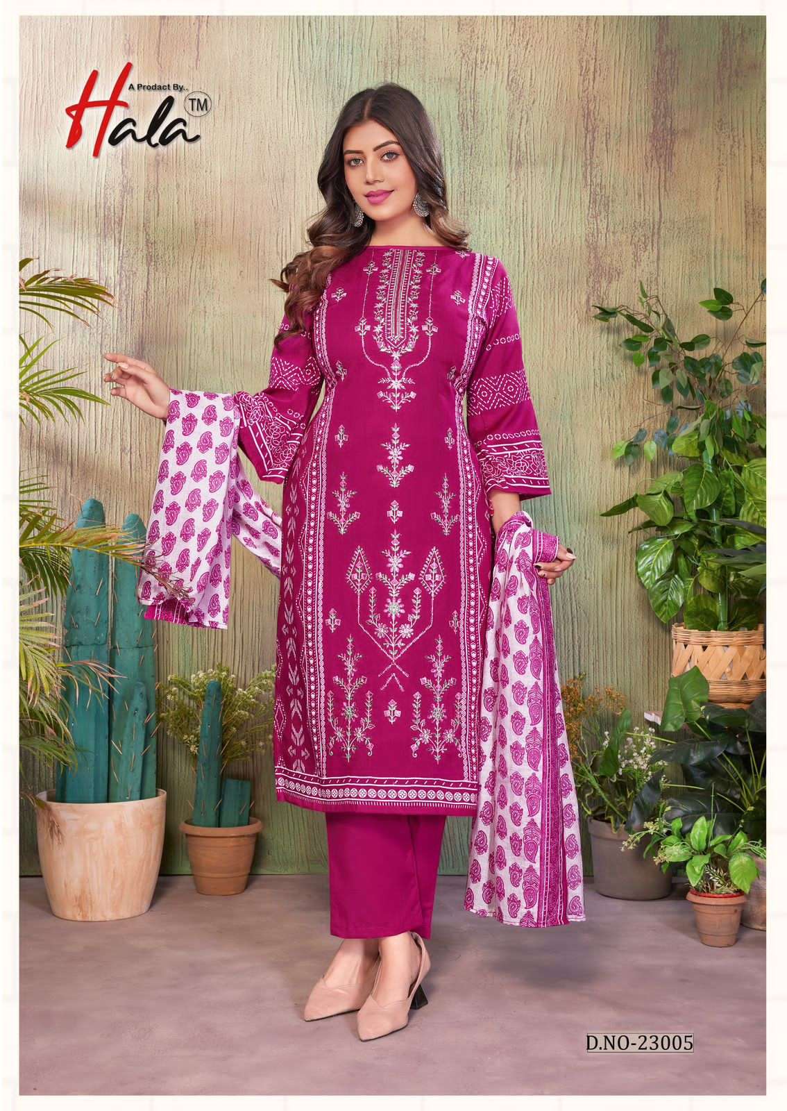 Hala Bin Saeed Vol 23 Unstitch Cotton Ladies Dress view 4