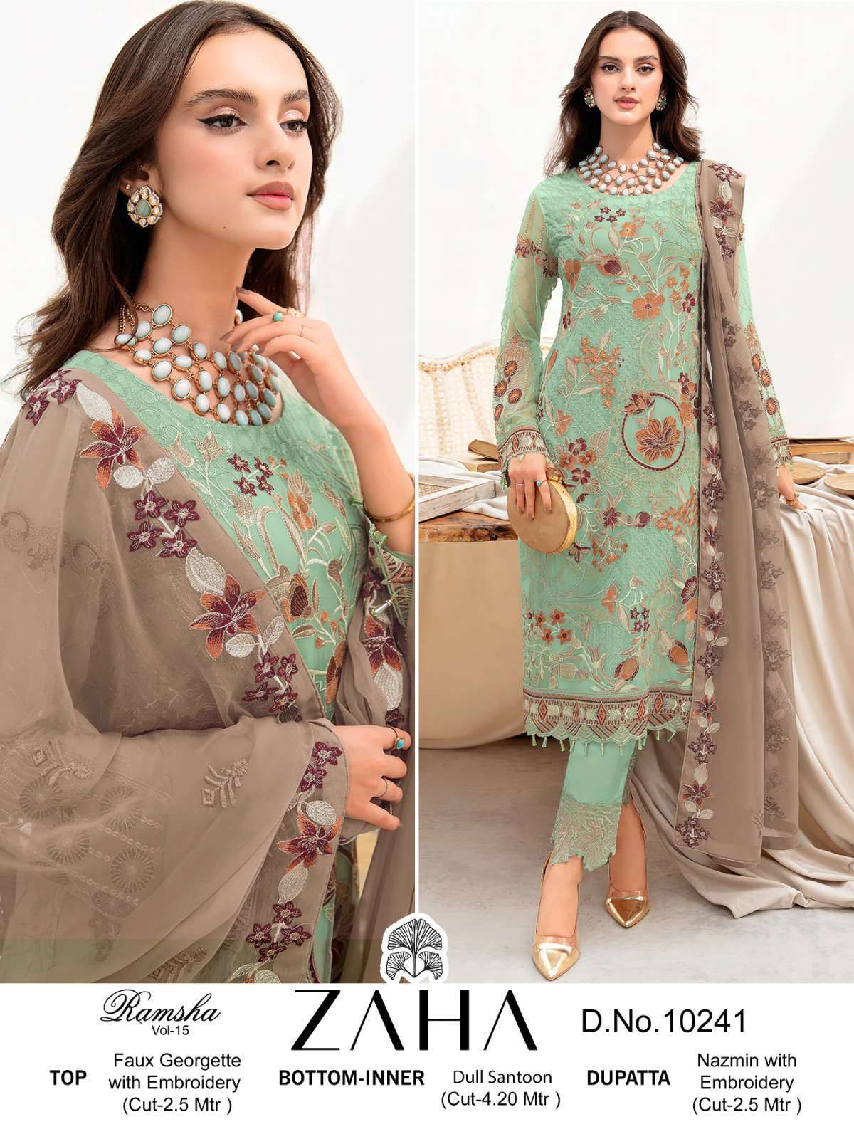 Zaha Ramsha Vol 15 Pakistani Designer Suit view 5