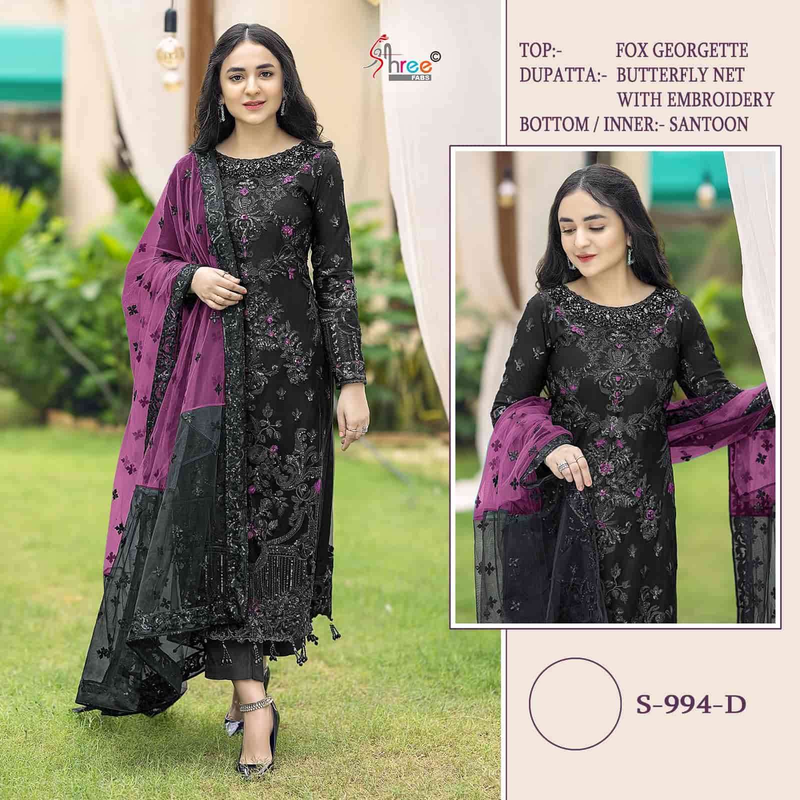Pakistani Designer Embroidered Suit - S 994 view 3
