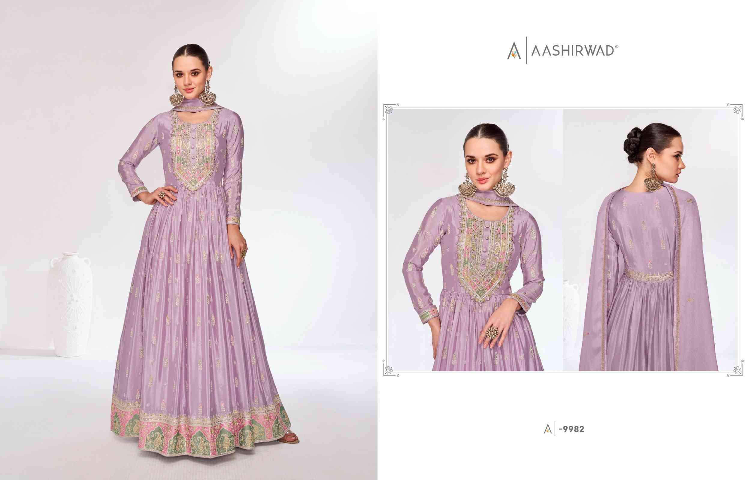 Aashirwad Rosy 9980 To 9983 Readymade Latest Designer Dress Exporters view 7