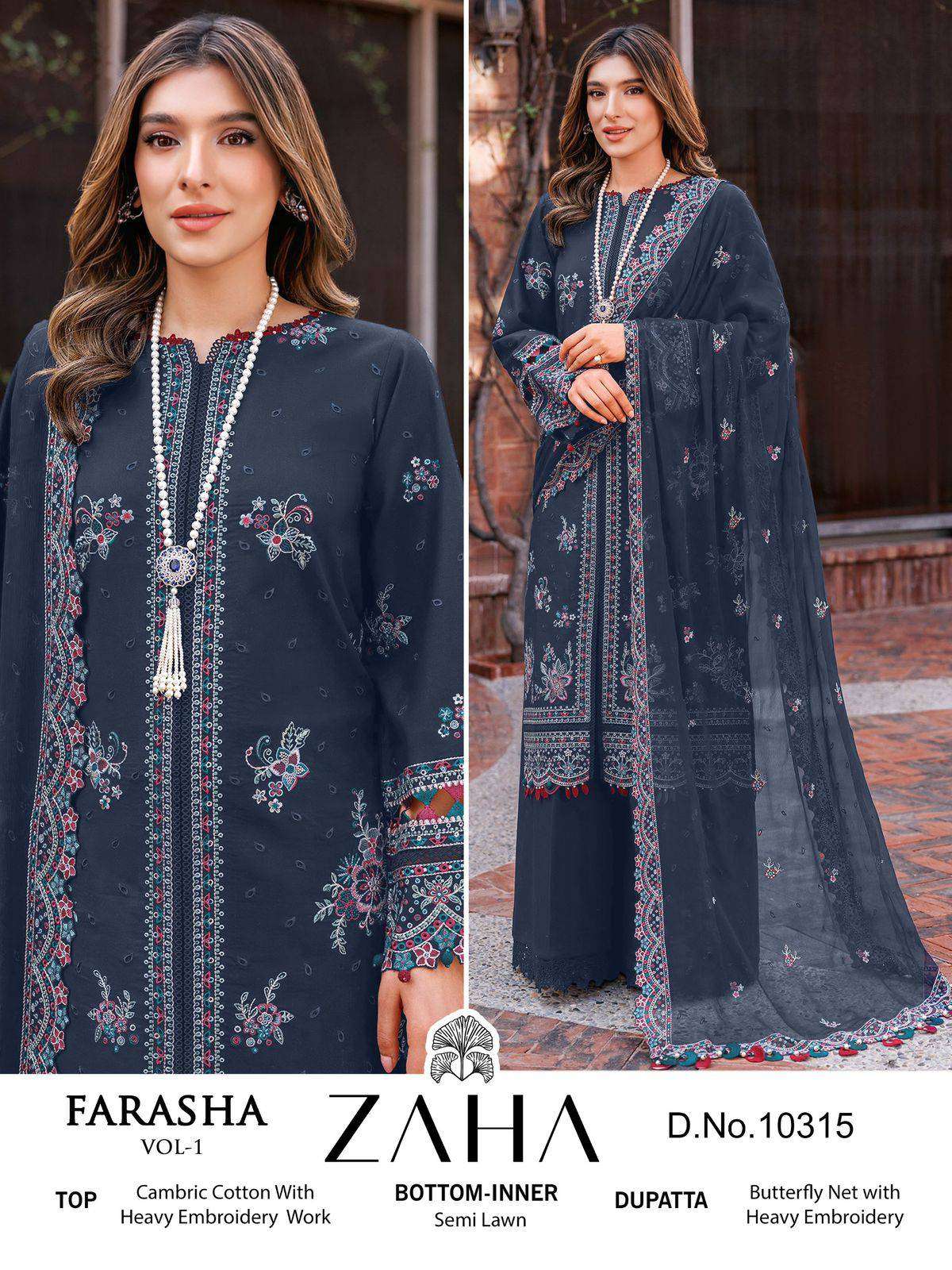 Zaha Farasha Vol 1 10314 To 10317 Pakistani Fancy Dress Buy Online view 5