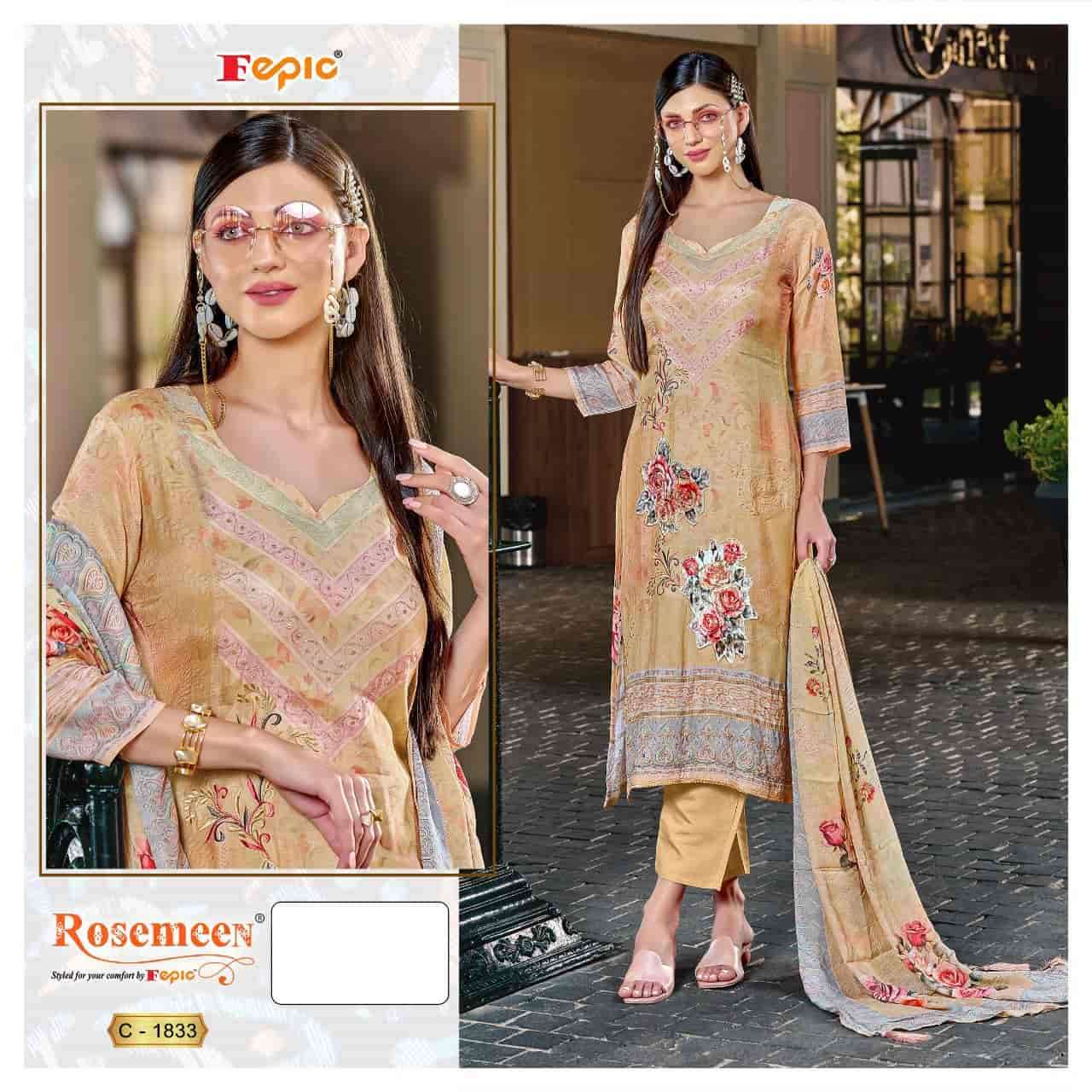 Fepic C 1833 Colors Pakistani Muslin Embroidered Salwar Suit Wholesalers view 4