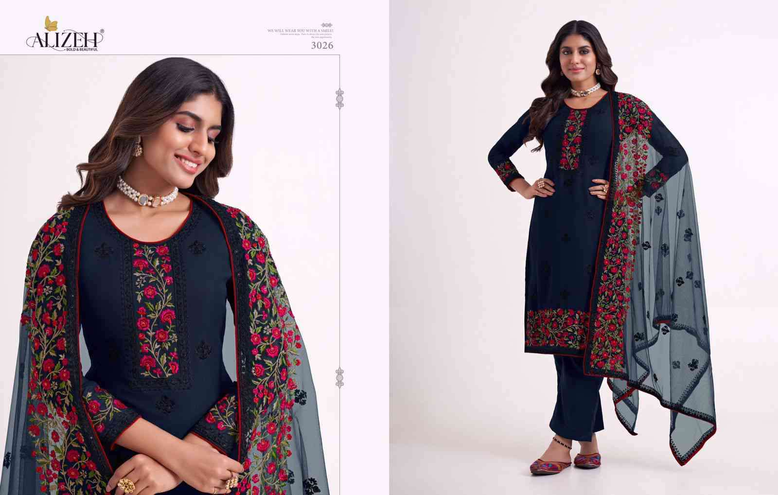 Alizeh Almora Vol 7 Designer Work Festive Collection Straight Suit view 2