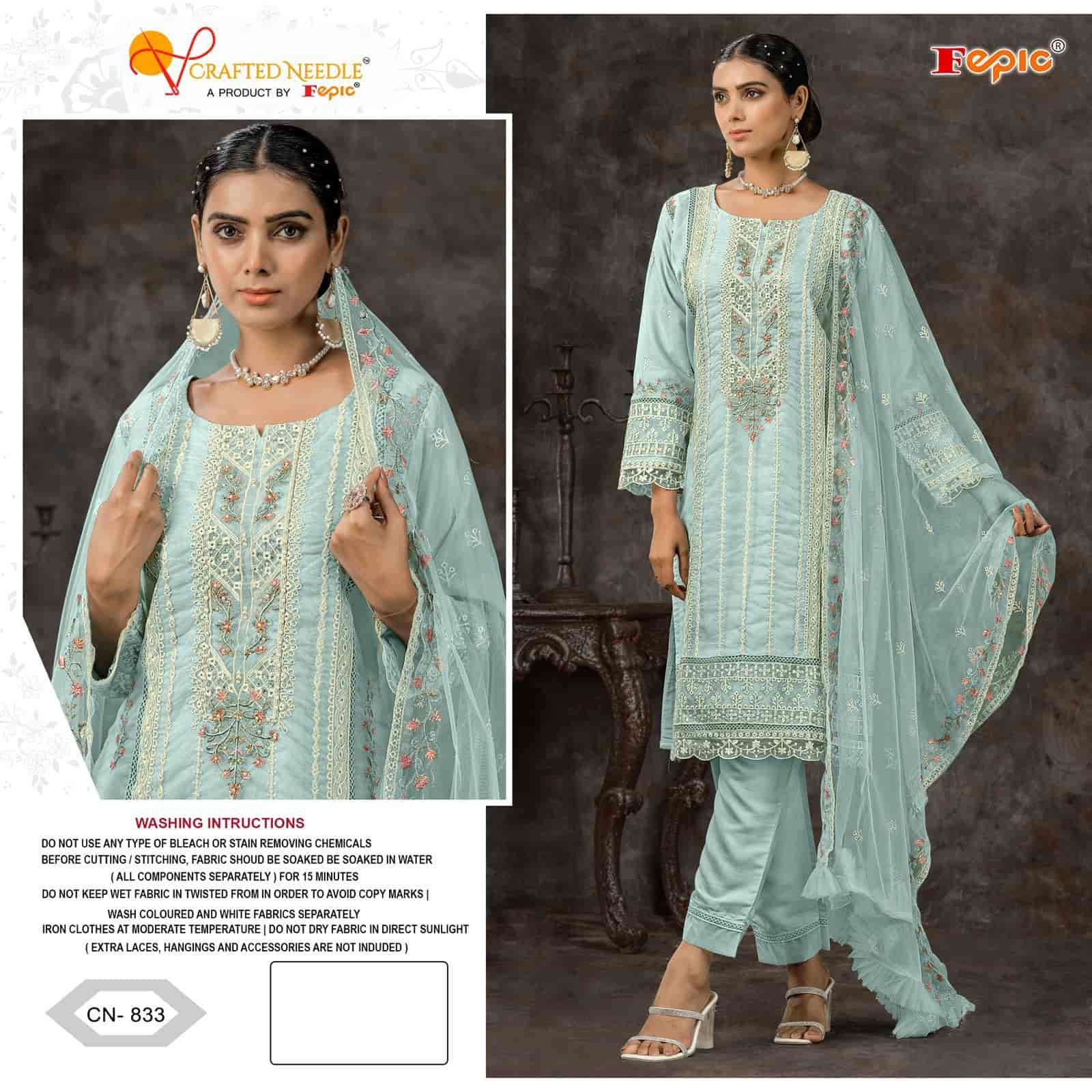 Crafted Needle CN 833 By Fepic Festive Wear Designer Readymade Pakistani Suit Exporter view 2