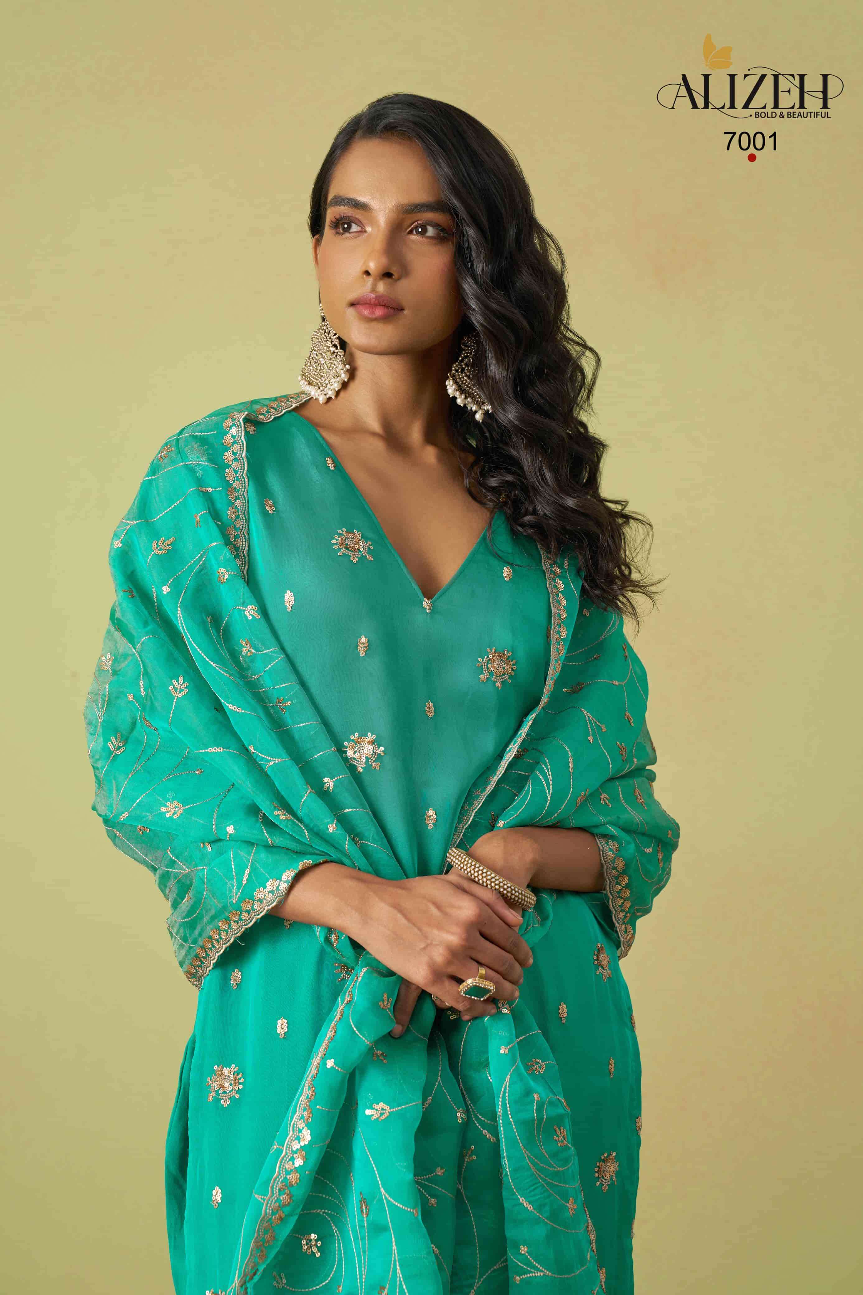 Alizeh Gulaabo 7001 to 7004 Shimmer Organza Salwar Suits view 5