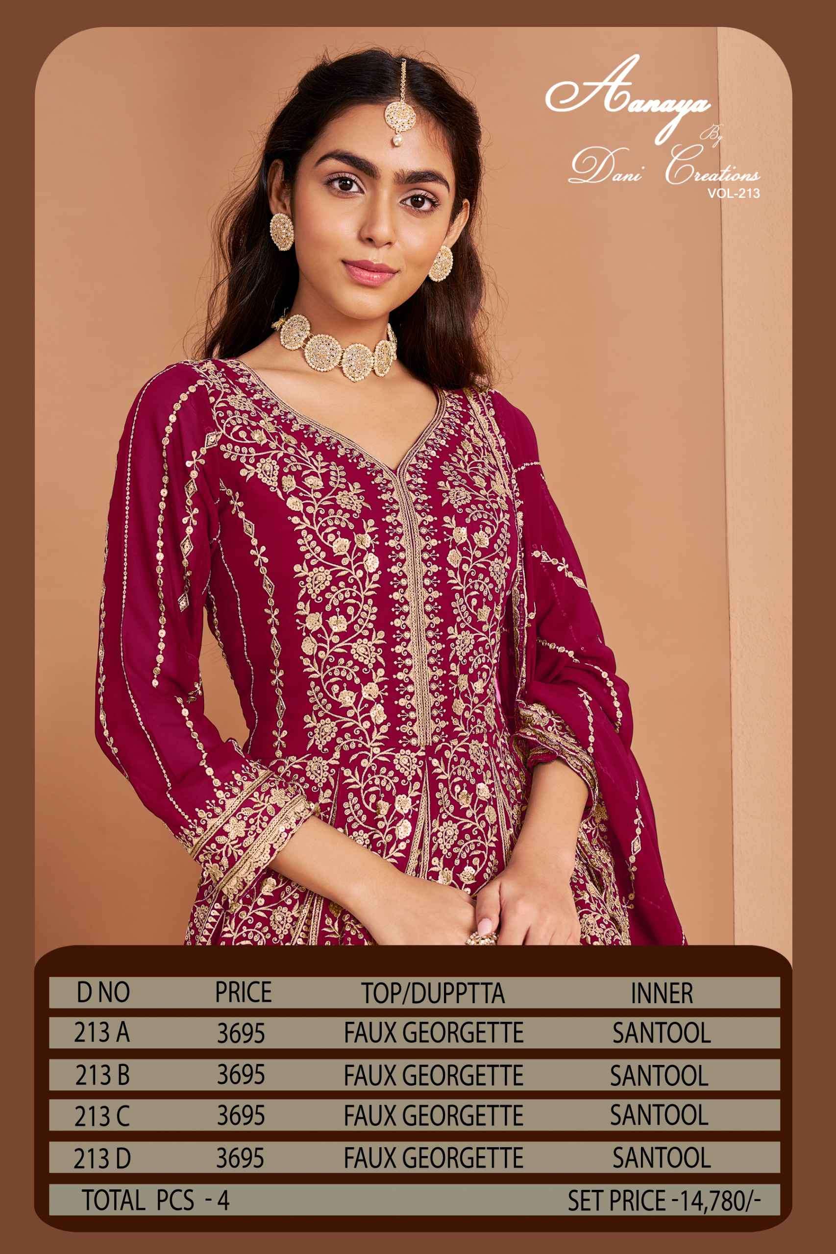 Aanaya Vol 213 Wedding Gown Type Salwar Suit Catalog Collection At view 9