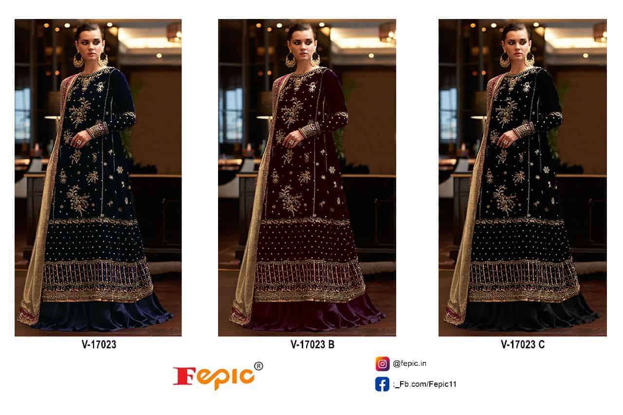 Fepic Rosemeen V 17023 Colors Exclusive Heavy Designer Style Winter Wear Suit Exporters view 4