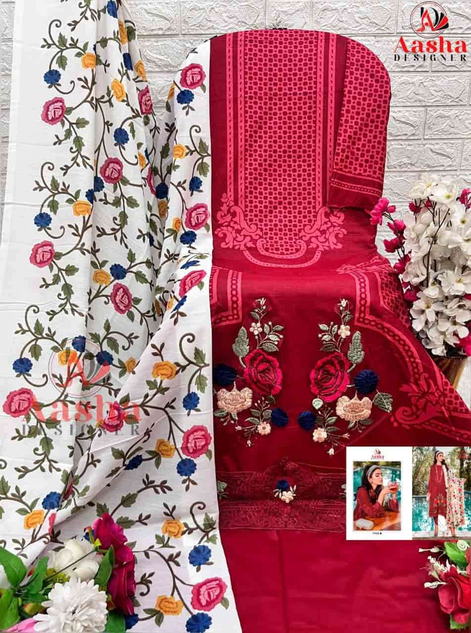 Aasha Designer 1112 Colors Pakistani Designer Embroidered cotton Dress Collection view 5