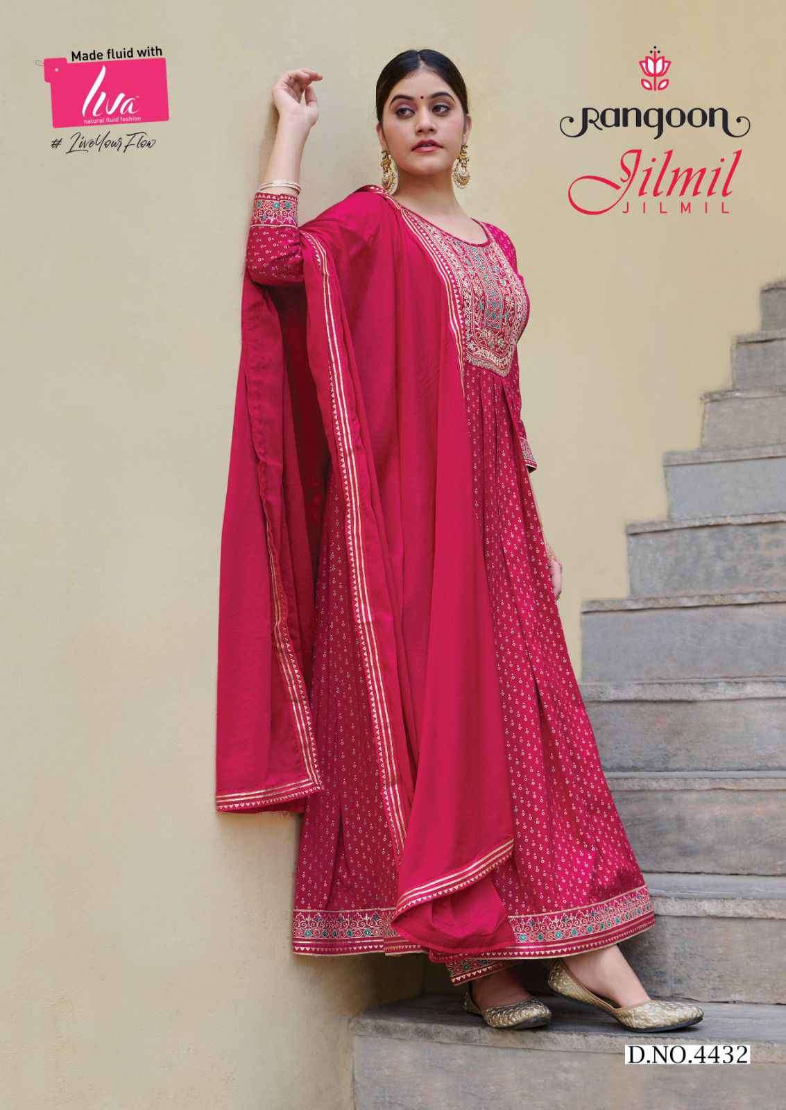 Rangoon Jilmil Festive Wear Stylish Anarkali Suit New Designs view 5