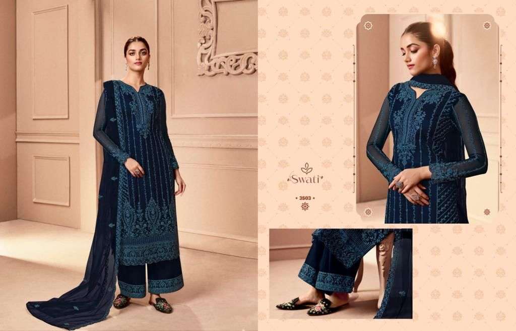 Swagat Swati 3501 To 3506 Designer Work Party Wear Suit New Designs view 4