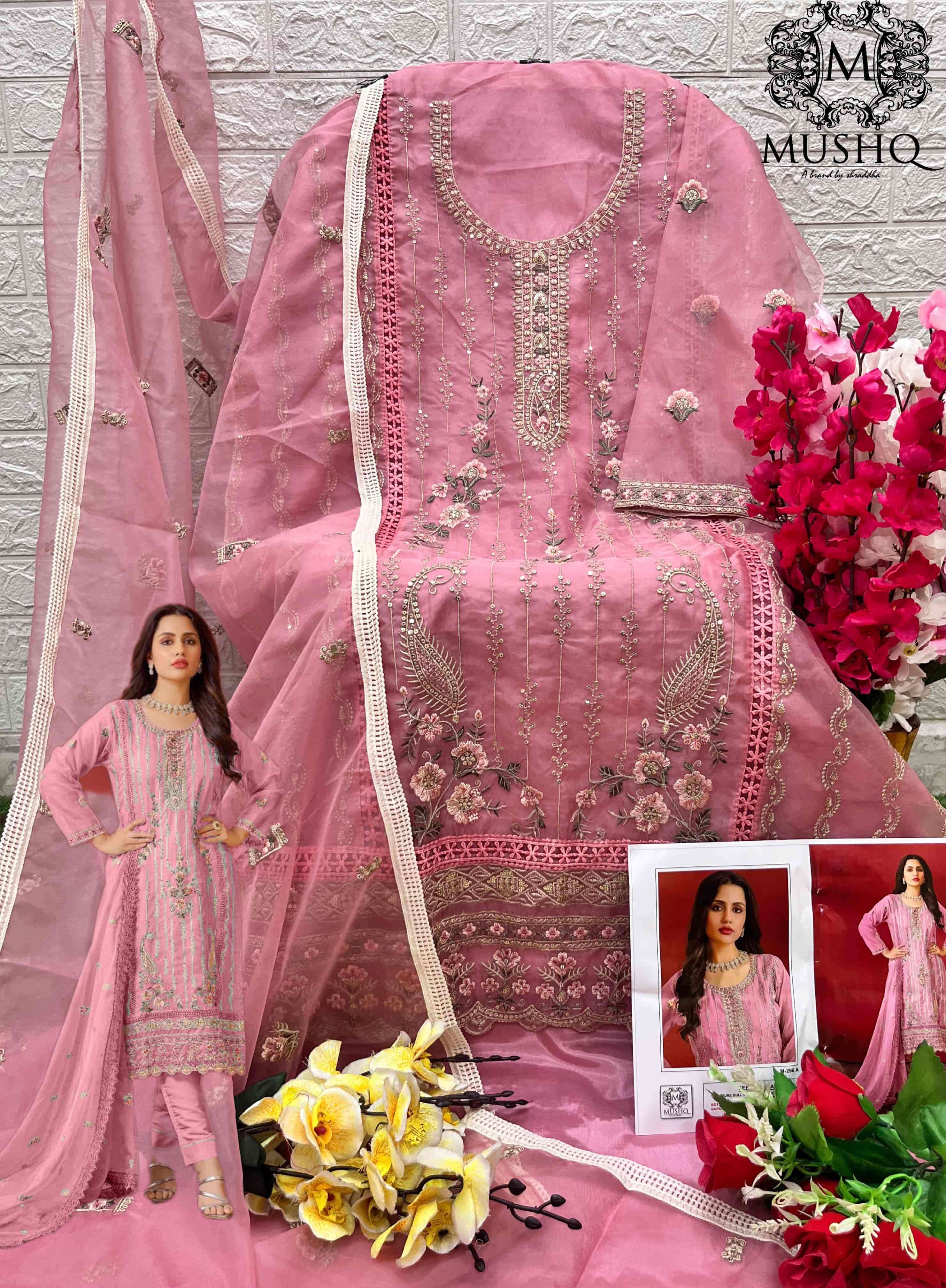 Mushq M 290 A Festive Wear Style Designer Pakistani Salwar Suit Exporter view 2